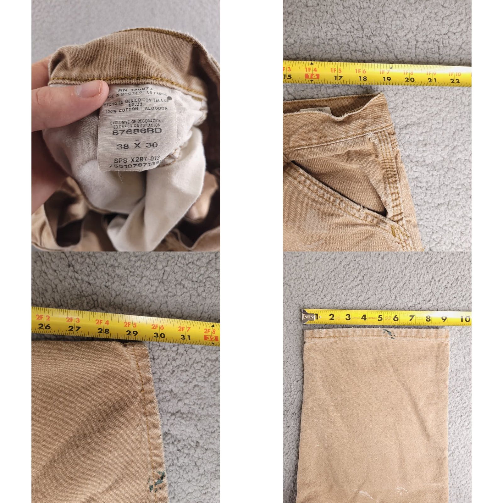 Wrangler Wrangler Rustic Brown Canvas Carpenter Pants Mens 38x29 Workwear Pants Size US 38 / EU 54 - 8 Thumbnail