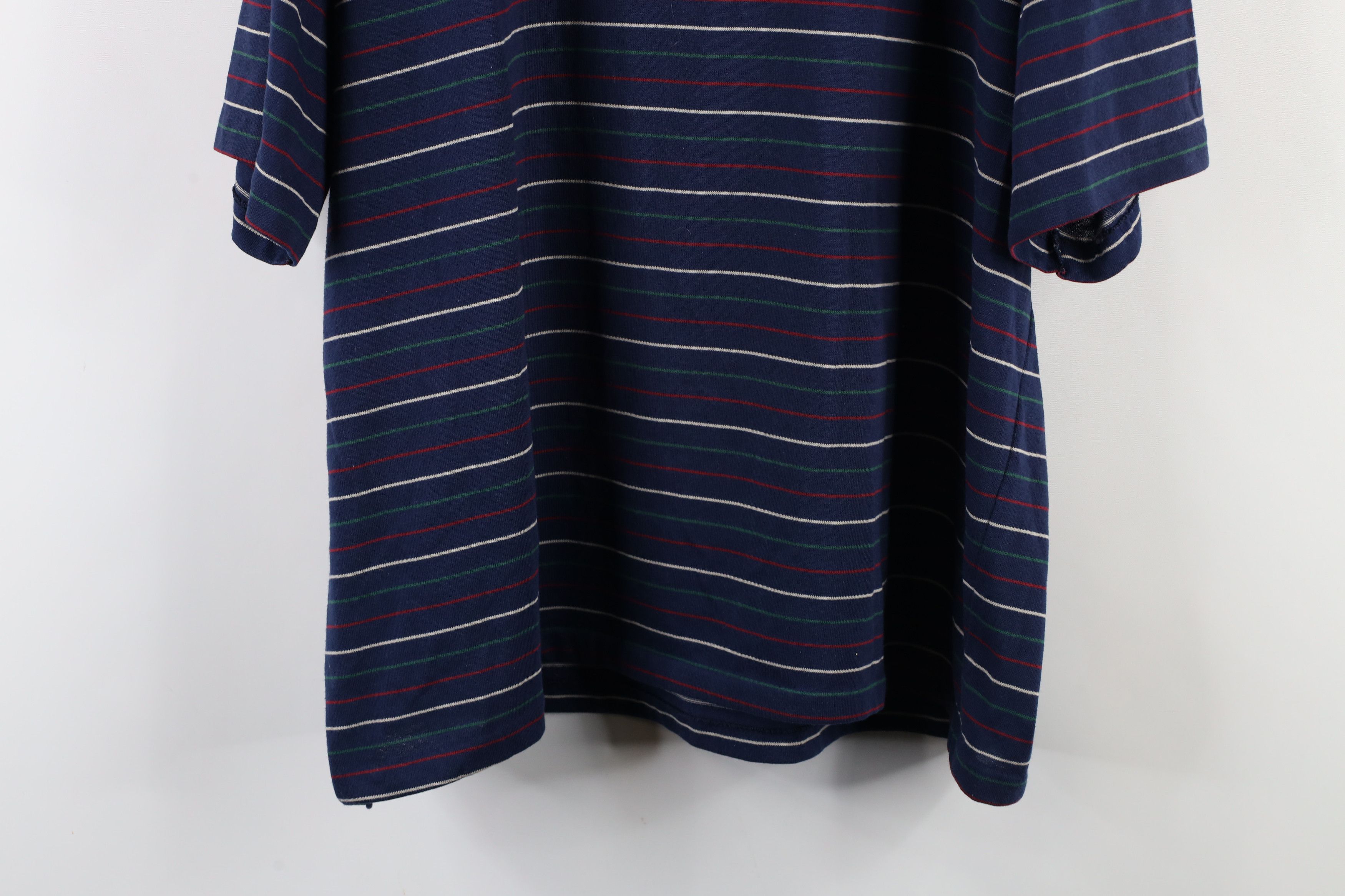 Vintage Vintage 90s Streetwear Pinstriped Knit Polo Shirt USA Size US XXL / EU 58 / 5 - 14 Thumbnail