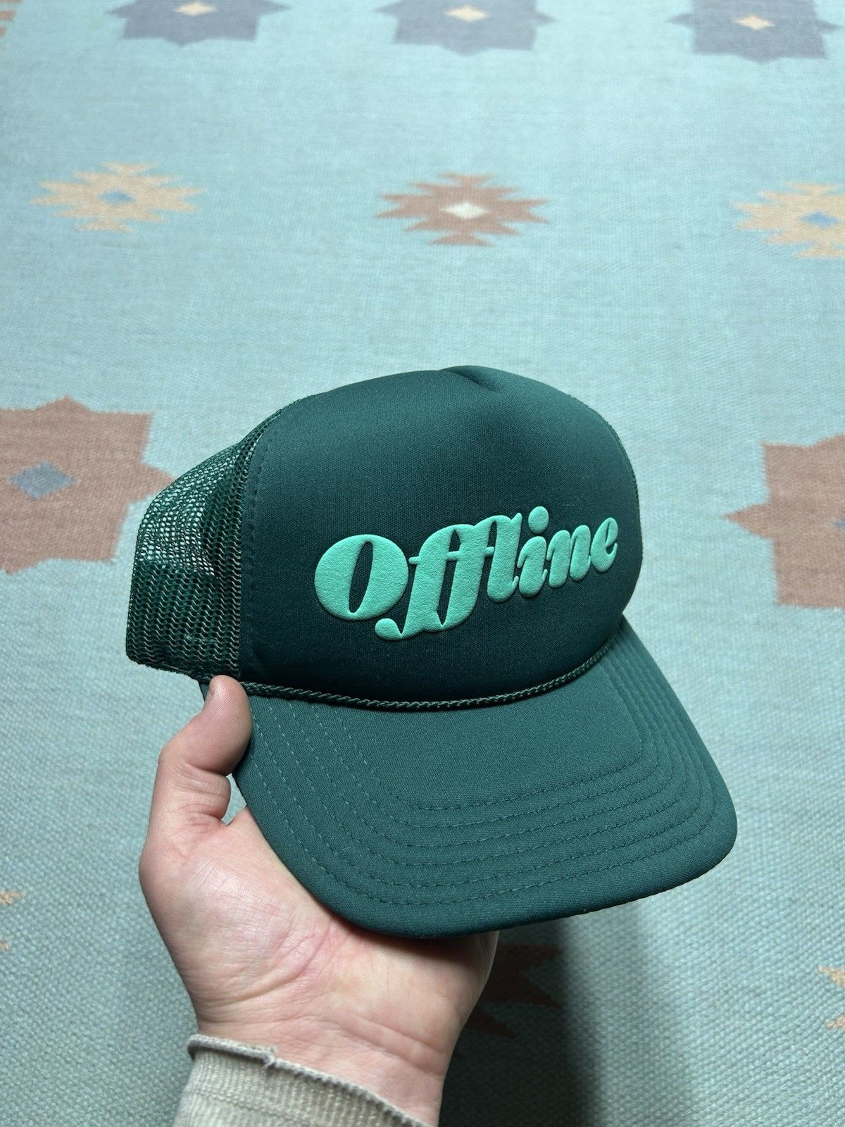 Vintage Vintage trucker hat Offline spell out forest green snapback Size ONE SIZE - 1 Thumbnail