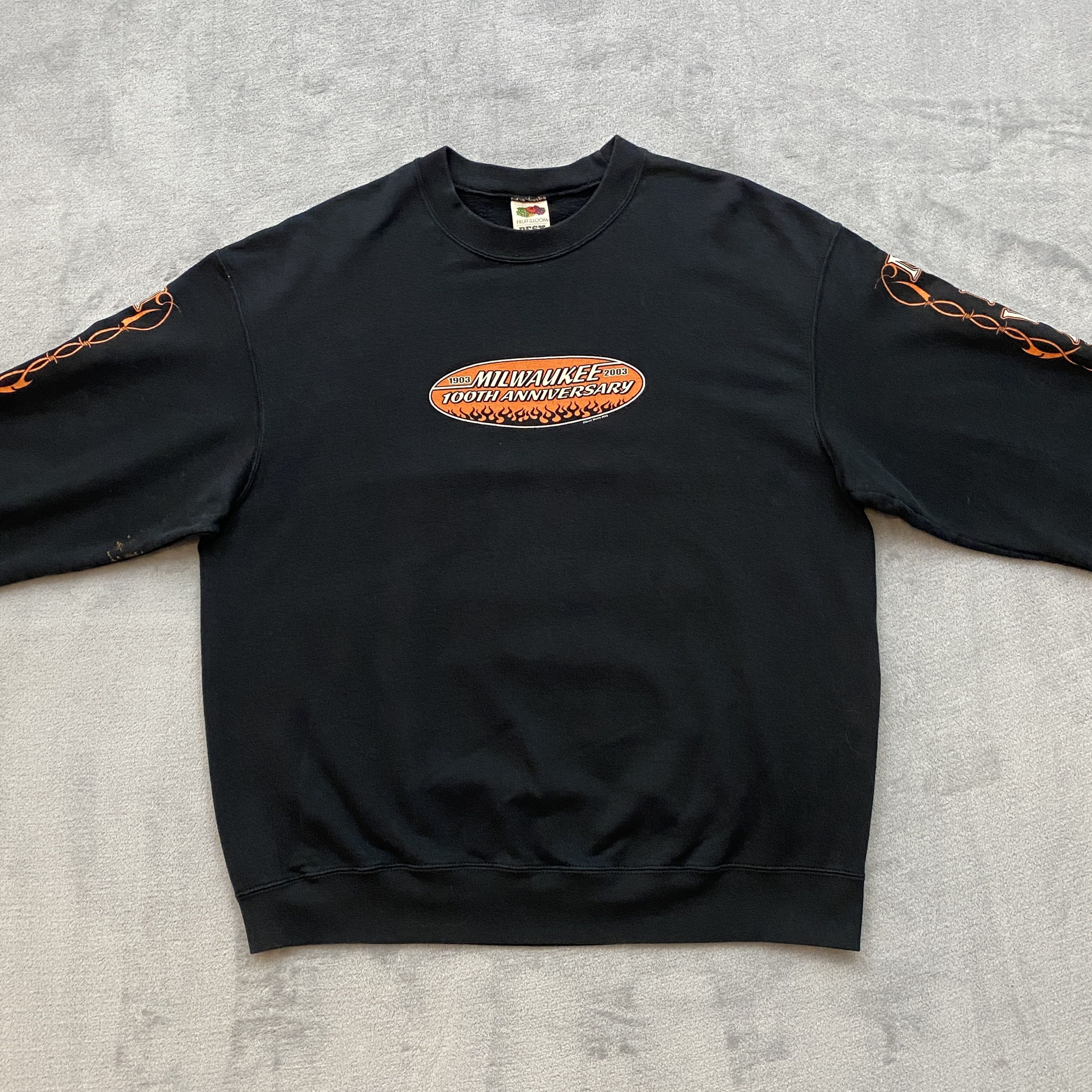 Harley Davidson × Vintage Sweatshirt Men Large MILWAUKEE 100TH ANNIVERSARY Size US L / EU 52-54 / 3 - 1 Thumbnail