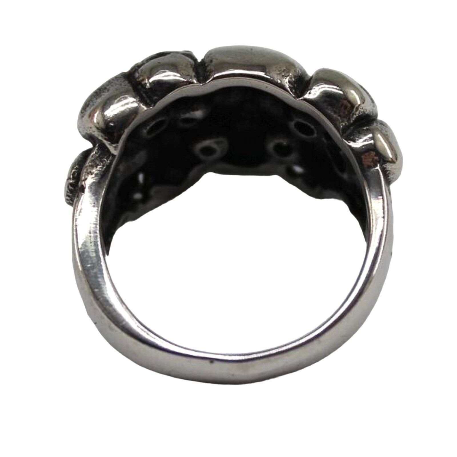 Other Gothic Many Skulls Ring • 3D Silvertone • Size 12 •3/4" Long Size ONE SIZE - 4 Thumbnail