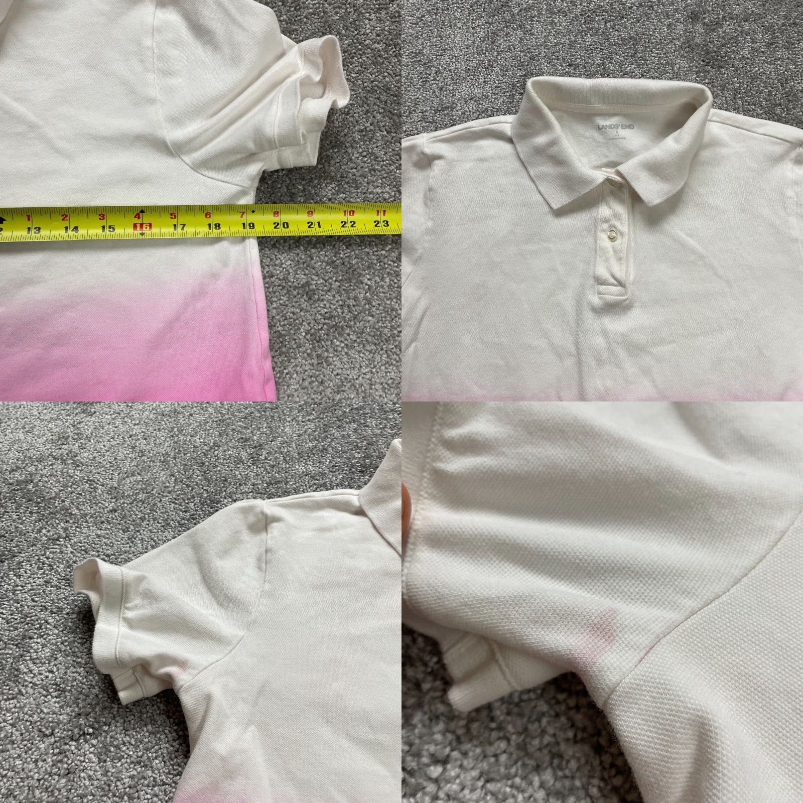 Lands' End Lands' End Polo Shirt Womens Small Pink Ombre Short Sleeve Collared Casual Shirt Size S Women Size S / US 4 / IT 40 - 8 Thumbnail