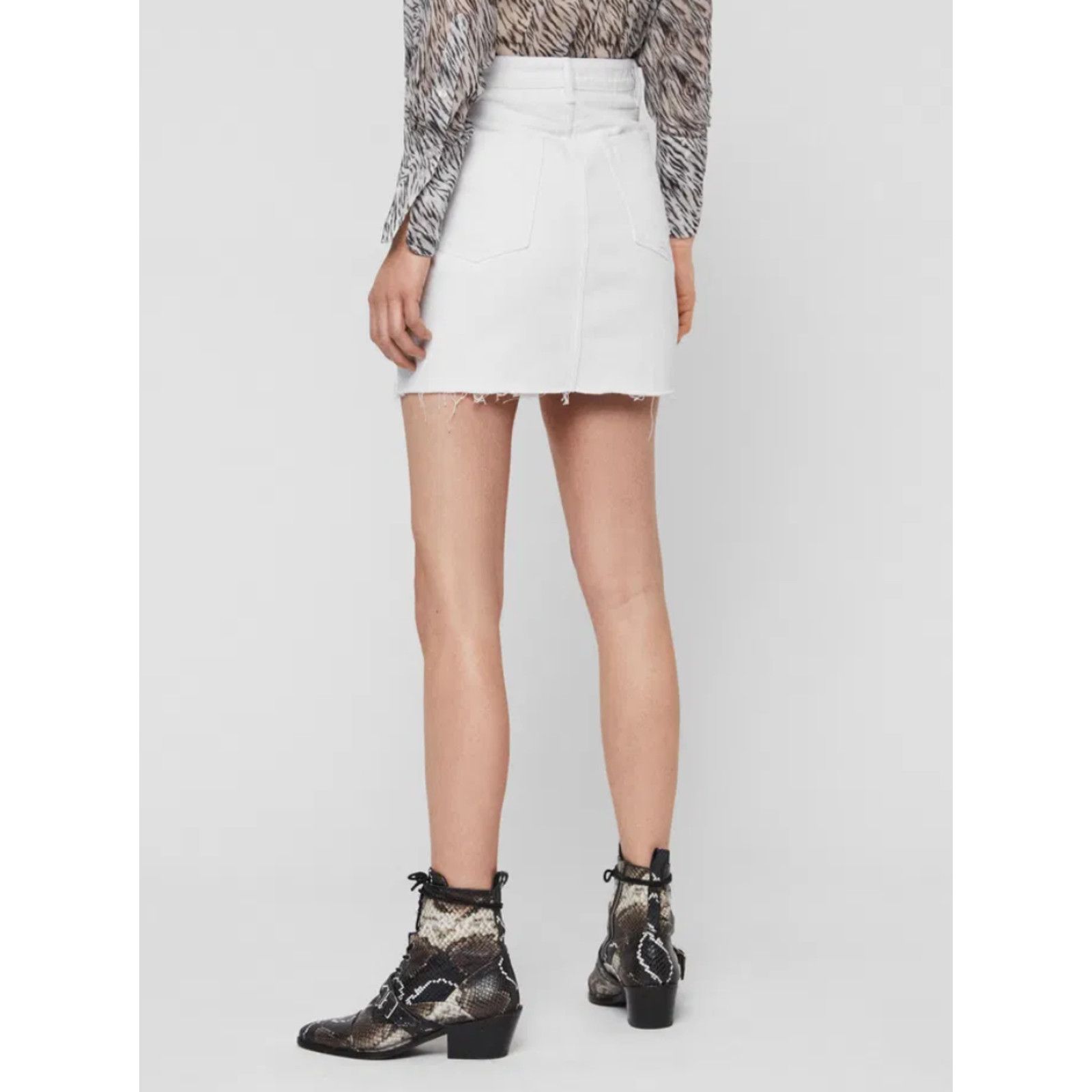 Allsaints All Saints Women Betty Denim Skirt White Size 10UK / 6US Size 28" / US 6 / IT 42 - 5 Thumbnail