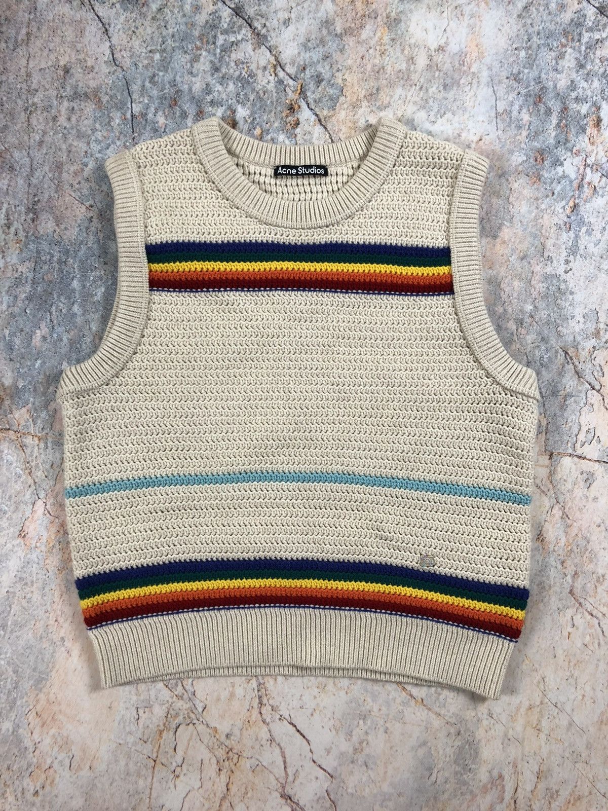 Acne Studios Acne studios beige knit striped vest Size XXL / US 16-18 / IT 52-54 - 1 Thumbnail