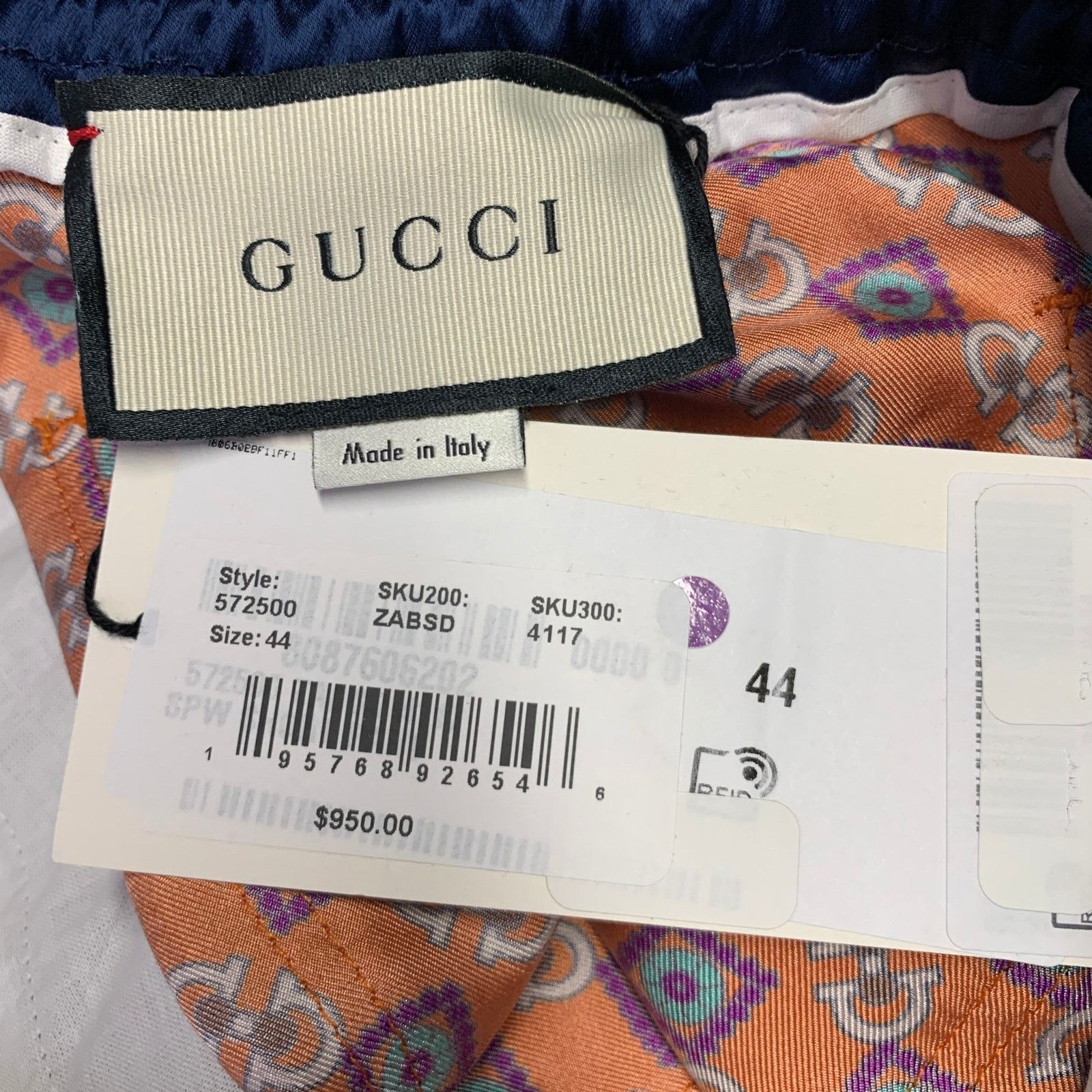 Gucci GUCCI Size 28 Blue Orange Monogram Acetate Joggers Shorts Size US 28 / EU 44 - 4 Thumbnail