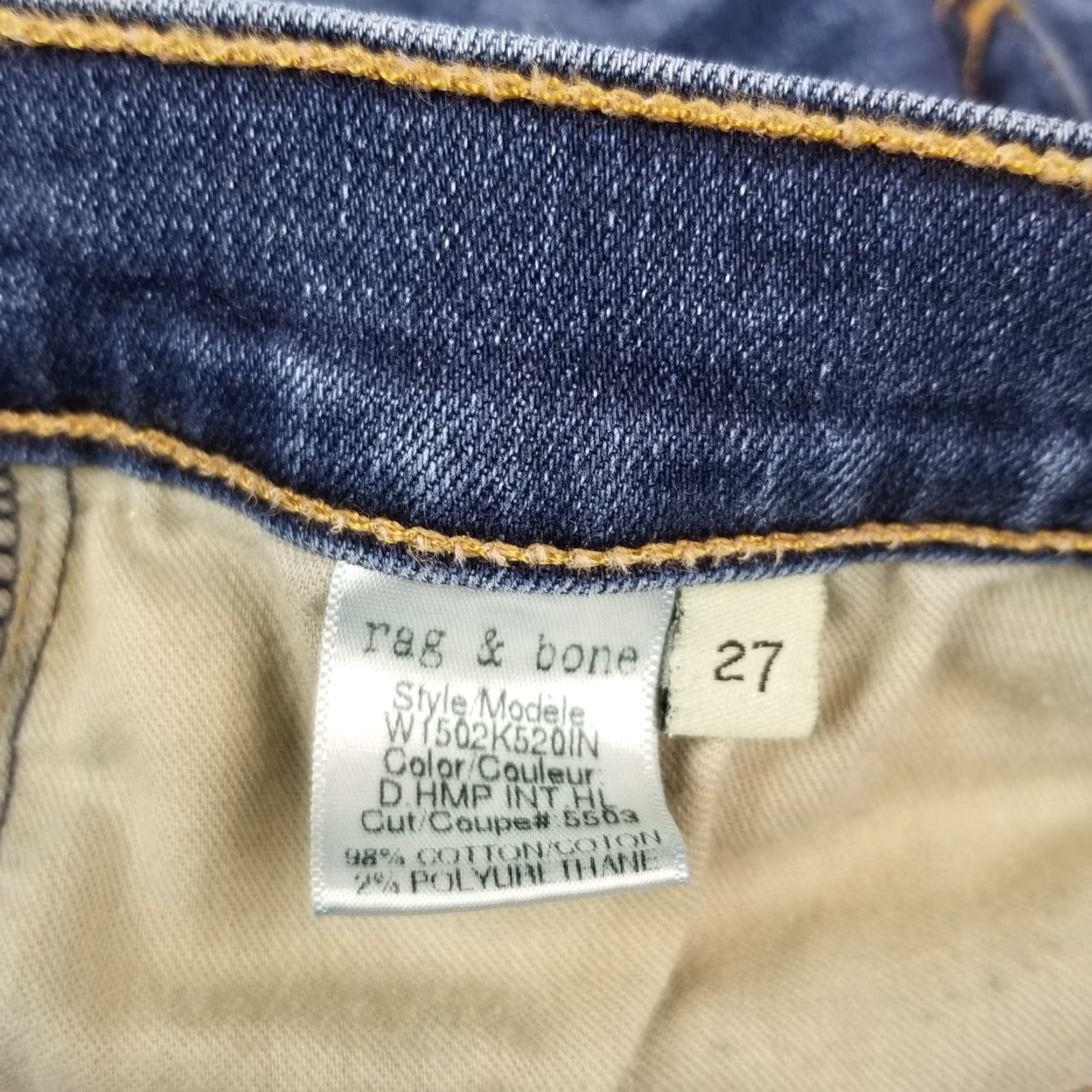 Rag & Bone Rag & Bone Skinny Jeans Junior Teens Size 27 Blue Denim Low Rise Distressed Size 27" / US 4 / IT 40 - 5 Thumbnail