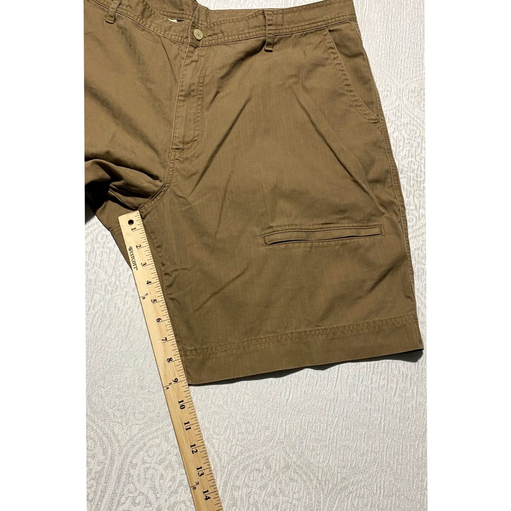 Vintage Ashworth Mens 40 W Khaki Brown 100% Cotton Flat Front Golf Chino Shorts Classic Size US 40 / EU 56 - 5 Thumbnail