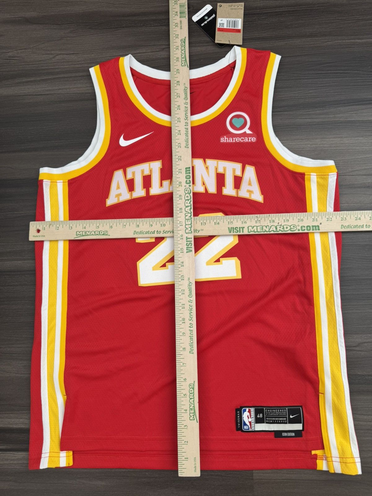Nike Atlanta Hawks #22 NBA Swingman Icon Edition Dri-Fit Jersey Size US L / EU 52-54 / 3 - 7 Thumbnail