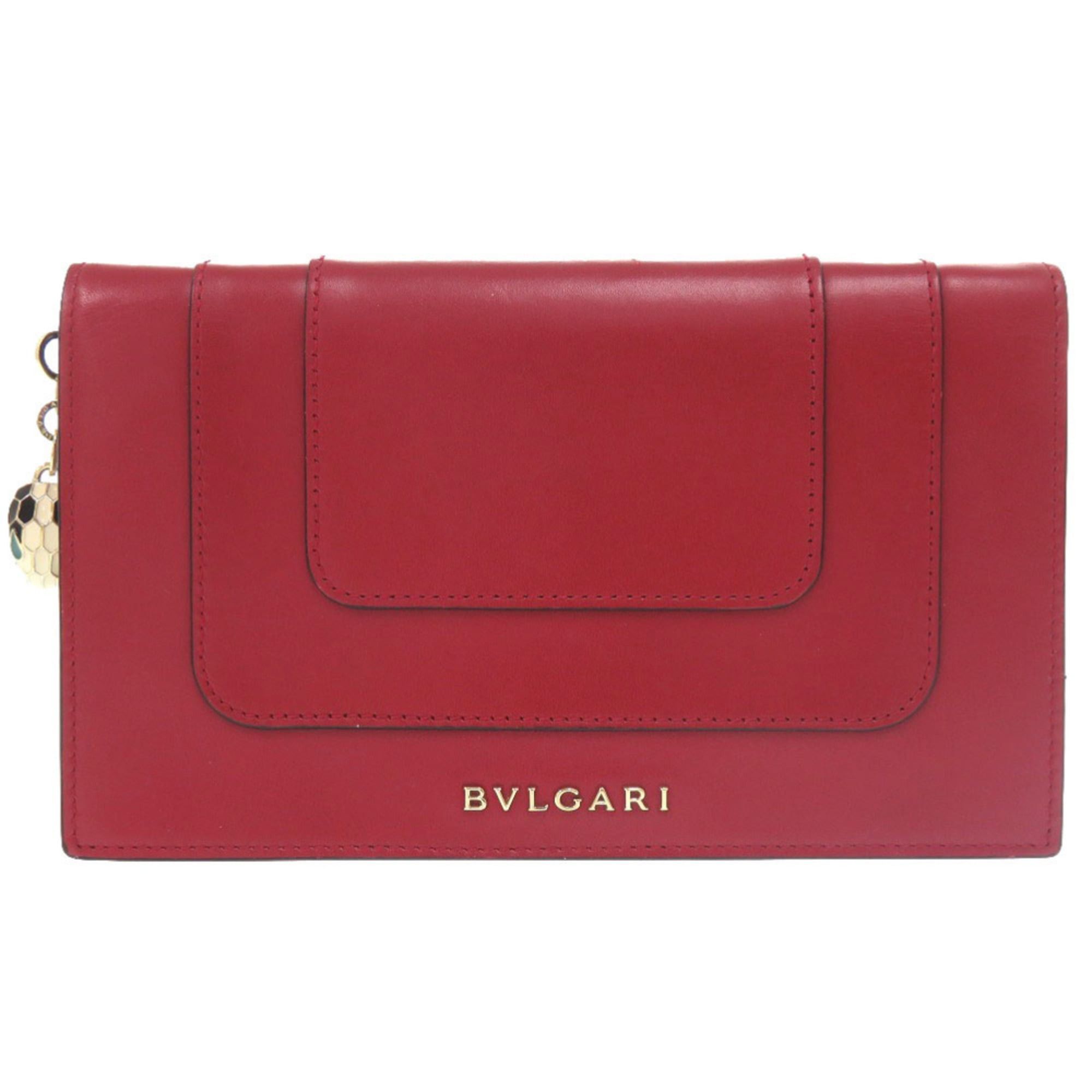 Bvlgari Excellent condition Bvlgari Serpenti leather bifold wallet in red. 0923 BVLGARI Size ONE SIZE - 1 Thumbnail
