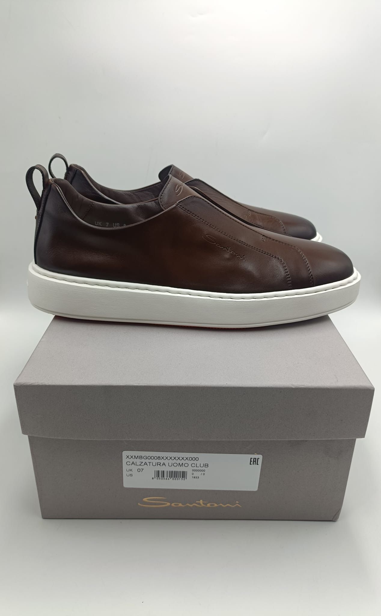 Santoni Santoni slip-on sneakers in dark brown soft leather Size US 8 / EU 41 - 3 Thumbnail
