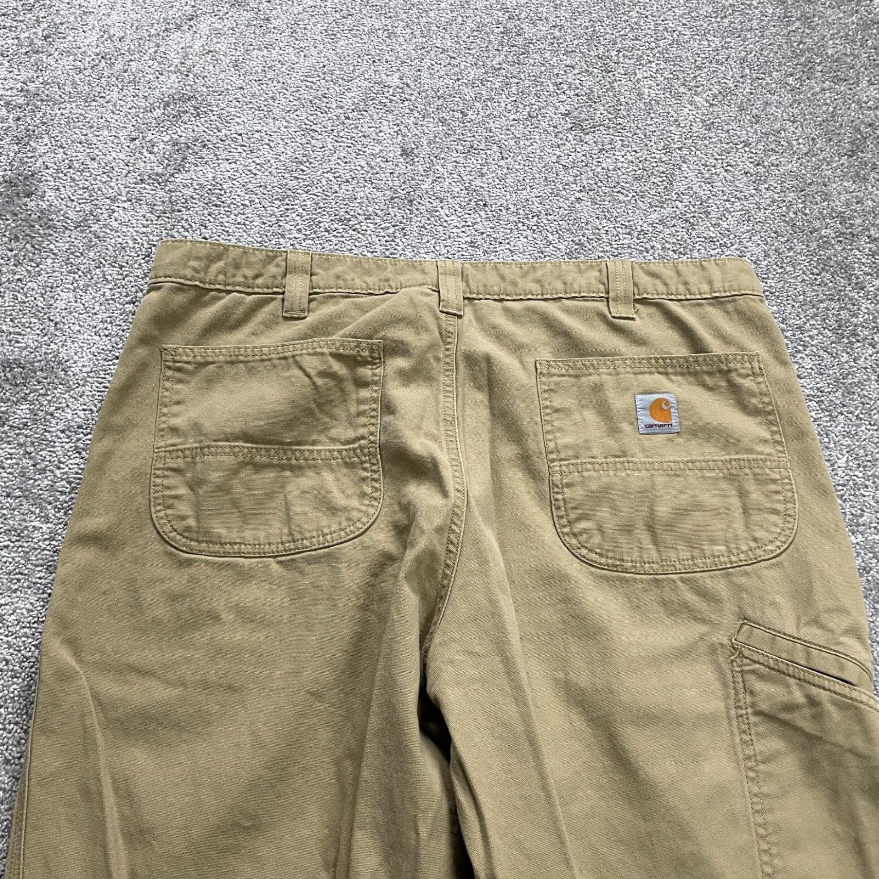 Carhartt VINTAGE Carhartt Men's Relaxed Fit Carpenter Pants 40x31 Brown Canvas Workwear Straight Leg Size US 40 / EU 56 - 4 Thumbnail