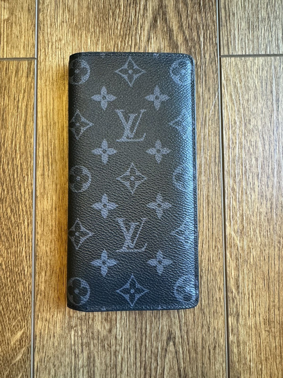 image of Louis Vuitton Monogram Eclipse Portofeuil Brother Wallet in Black, Men's