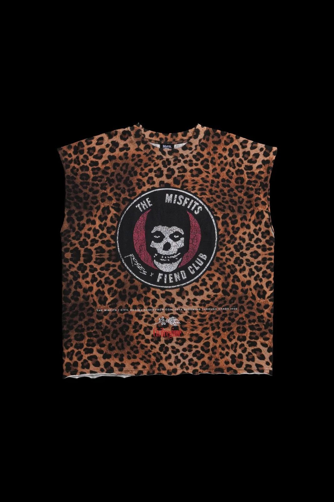 Civil Regime ROSES FIEND CLUB 199X RAW HEM CUT OFF TEE (LEOPARD) Size US S / EU 44-46 / 1 - 1 Thumbnail