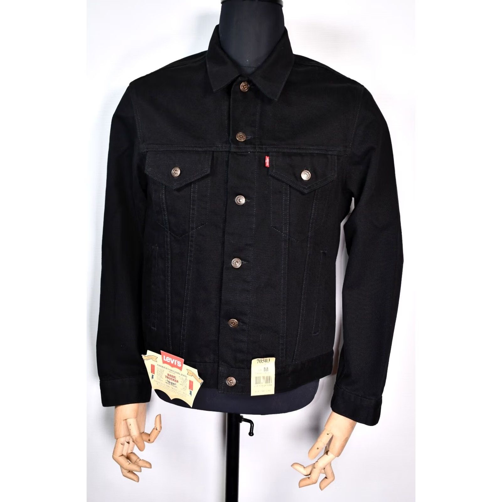 Levi's LEVI'S 70503-02 EURO TRACKER JACKET MEN'S M BLACK DENIM TRUCKER Jacket Winter, Fall, Spring Men Size US M / EU 48-50 / 2 - 2 Thumbnail