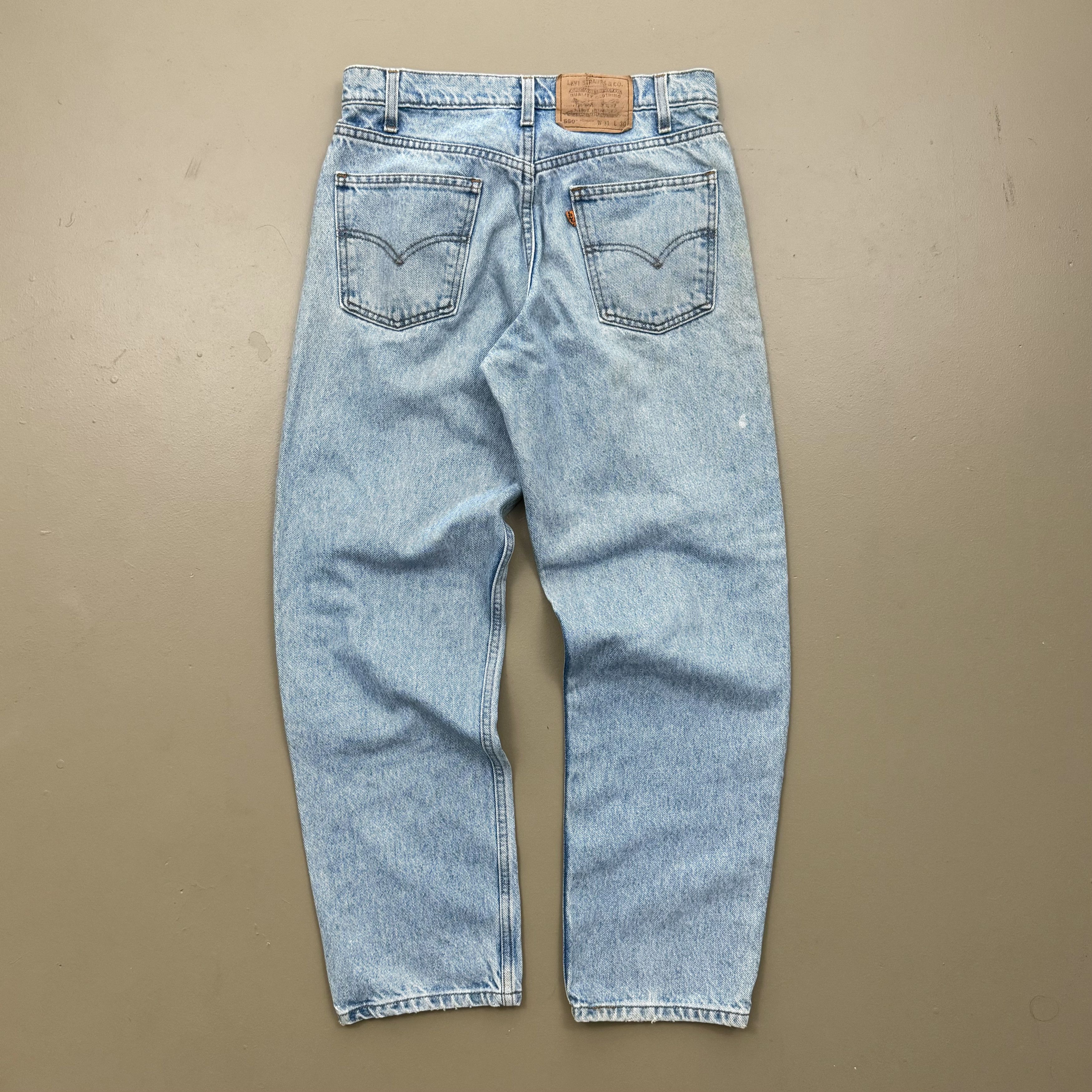 image of Levis x Levis Vintage Clothing VTG Levi's Orange Tab 550 Light Wash Denim Relaxed Jeans (Size 31)