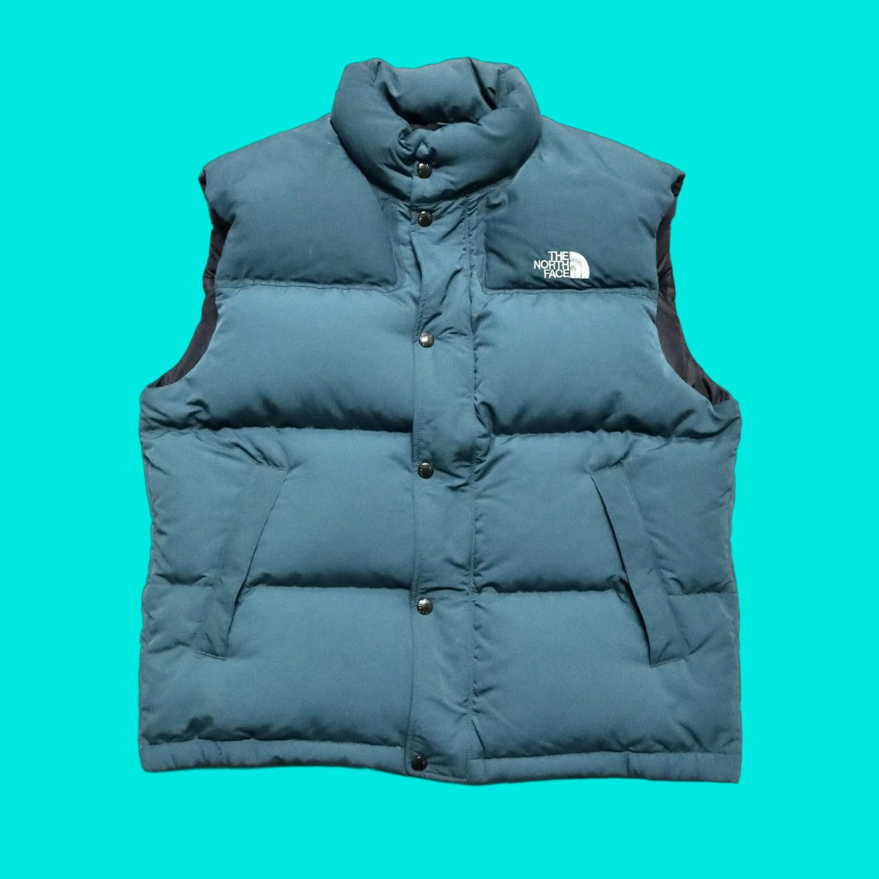 The North Face Vintage North Face Nuptse Quilted Down Vest Mens L Blue Size US L / EU 52-54 / 3 - 1 Thumbnail