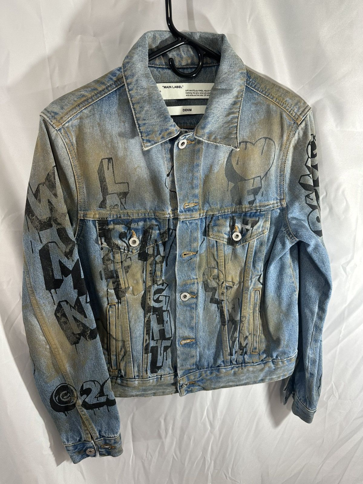 Off-White Off White Graffiti Denim Jacket Size US S / EU 44-46 / 1 - 4 Thumbnail