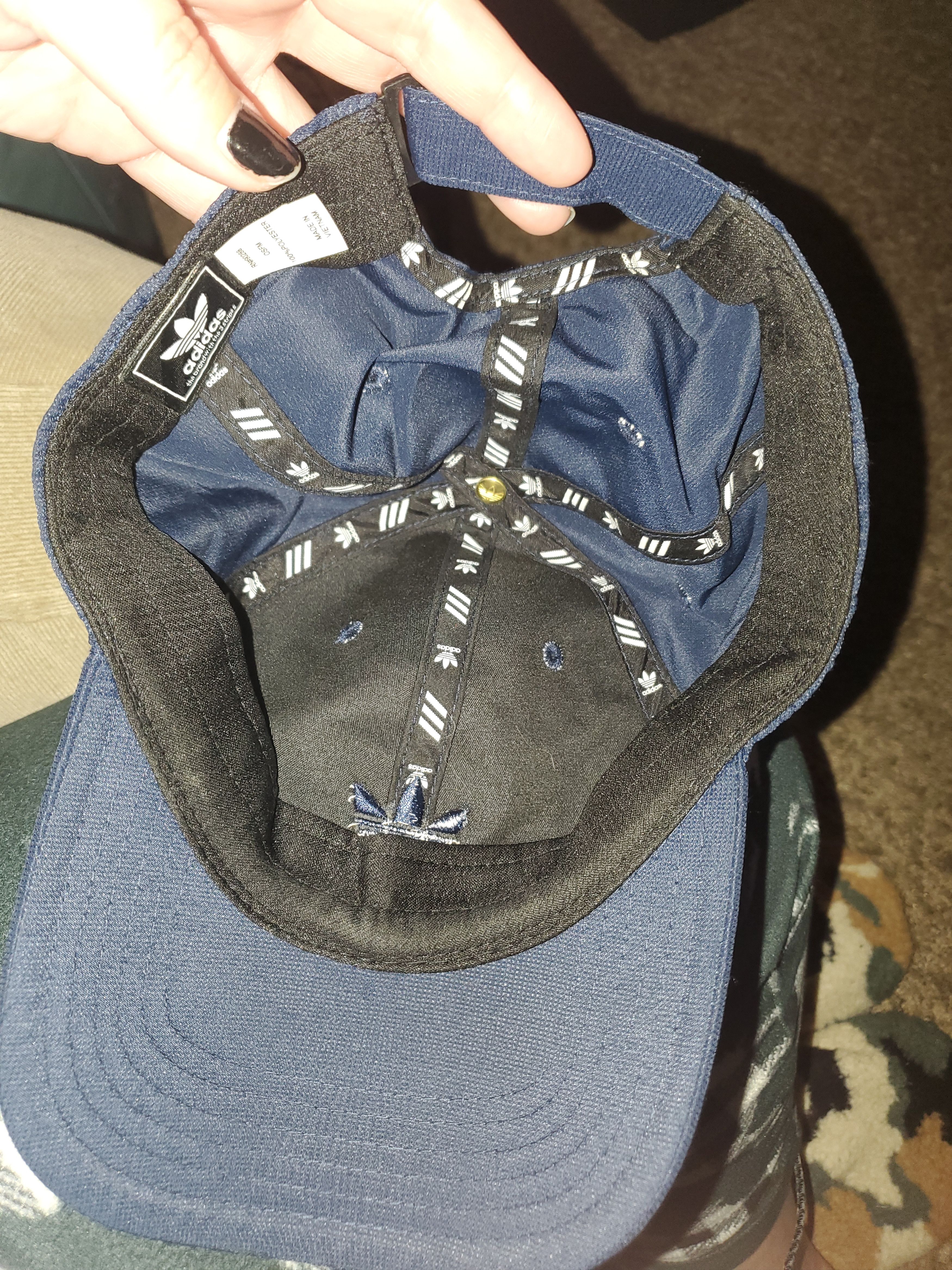 Adidas Adidas Navy Blue Hat Size ONE SIZE - 2 Thumbnail