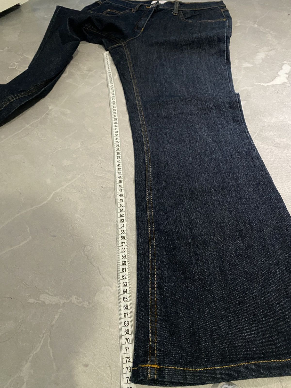 Vintage Underground Washed Flared Denim Uneven Fade Raw Look Size US 31 - 11 Thumbnail