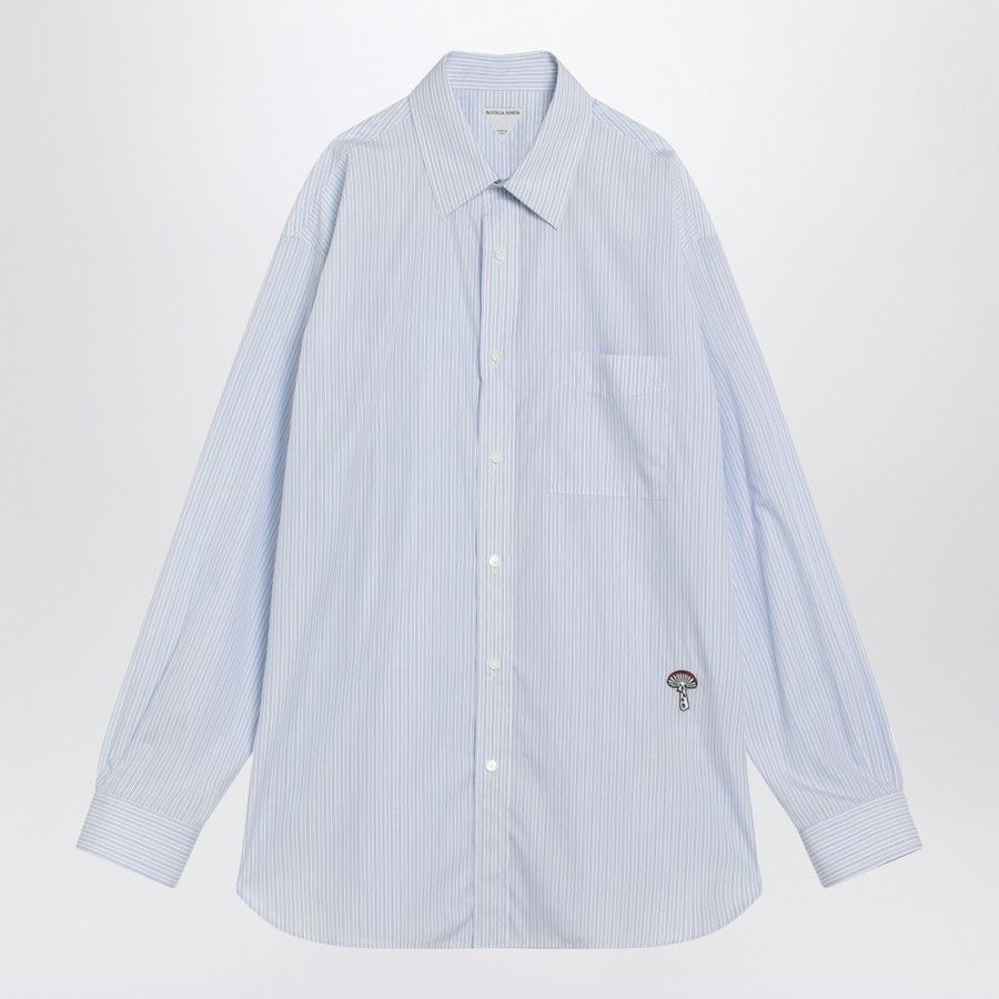 Bottega Veneta o1d2blof0825 Striped Cotton Shirt in Blue Size US S / EU 44-46 / 1 - 1 Thumbnail