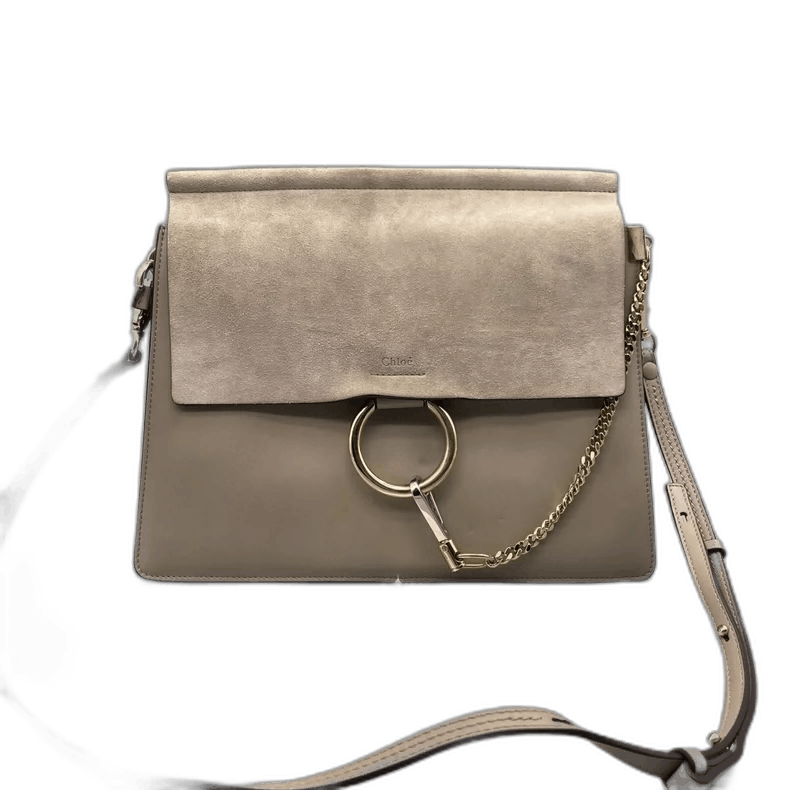 Chloe Faye Large Leather Crossbody Bag-Yf in Beige, Men's