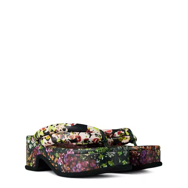 Dries Van Noten o1g2r1mq1024 Floral Print Leather Sandals in Multicolor Size US 8 / IT 38 - 3 Thumbnail