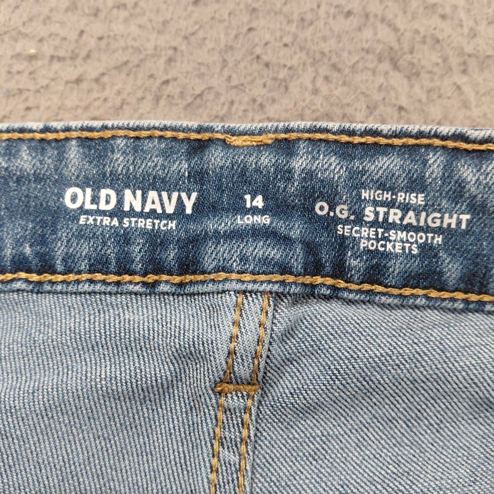 Old Navy Old Navy Jeans Womens 14L Blue O.G. Straight High Rise Secret Smooth Pocket 5-Pocket Denim Collection Regular Womens Jeans Size 36" / US 14 / IT 50 - 3 Thumbnail