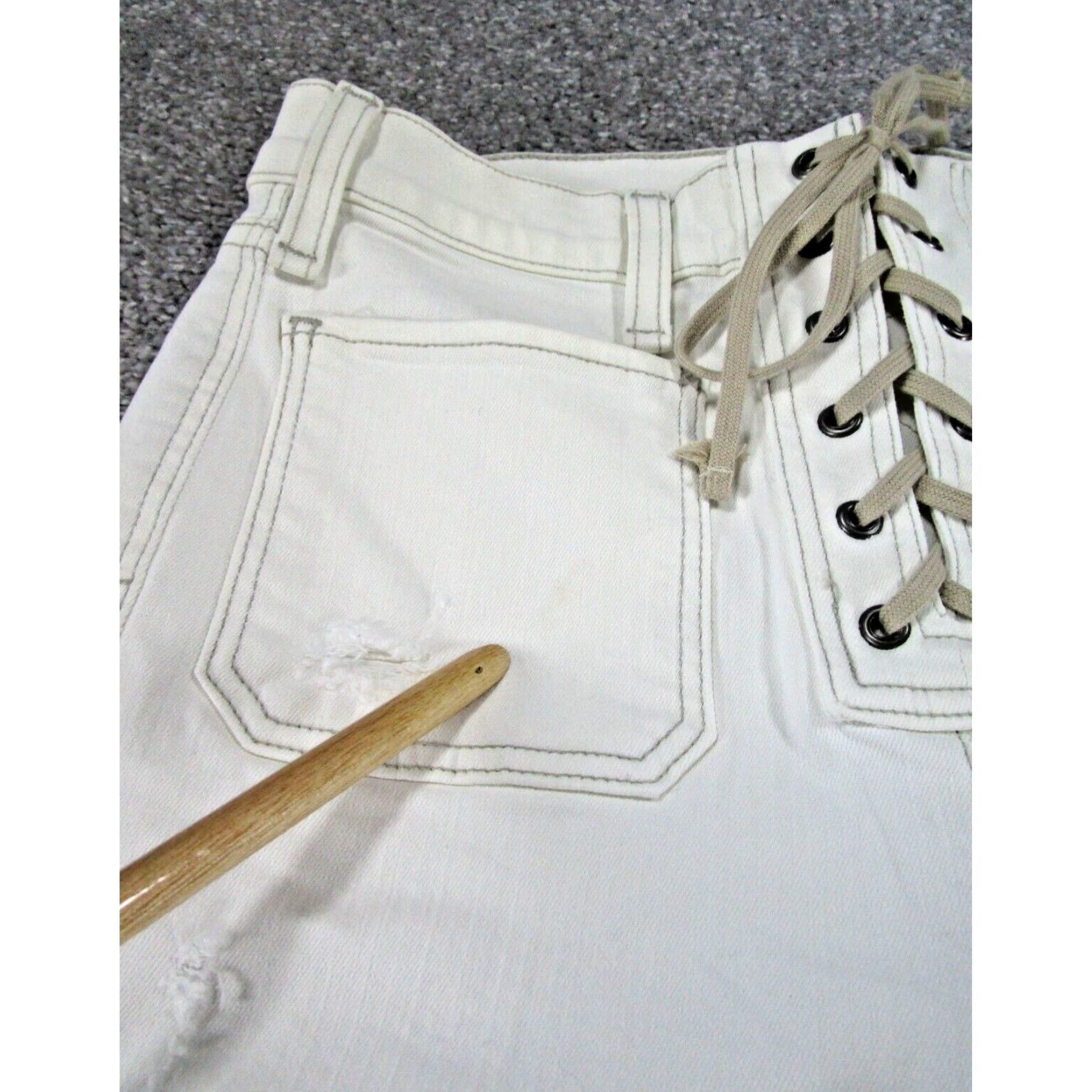 Denime Womens Mcguire Jeans Skinny White Stretch Denim 28 Extra Large XL Size 28" / US 6 / IT 42 - 2 Thumbnail