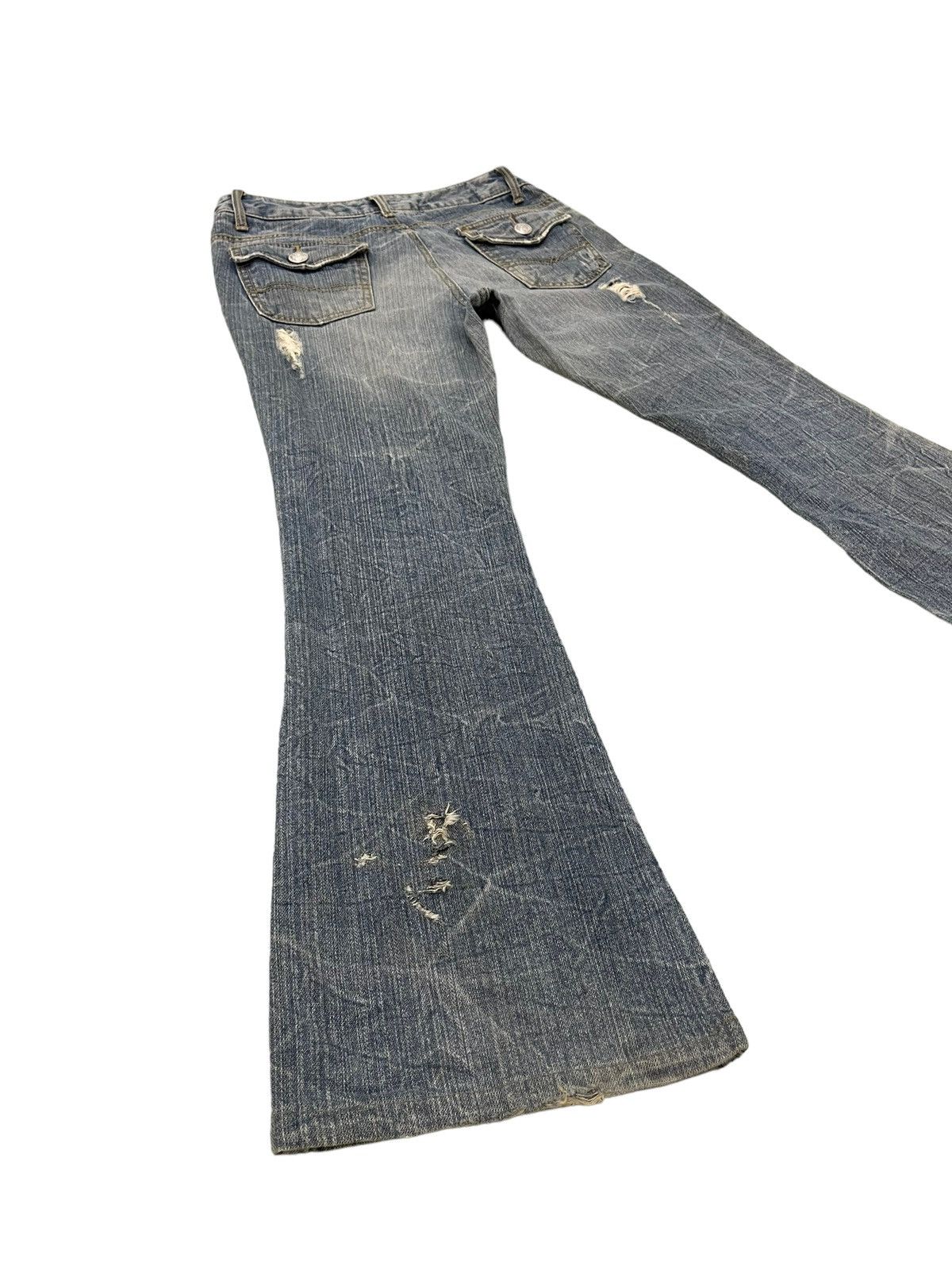 Japanese Brand Flare Jeans Colza Faded Distress Boot Cut 8🟦0 Size US 30 / EU 46 - 12 Thumbnail