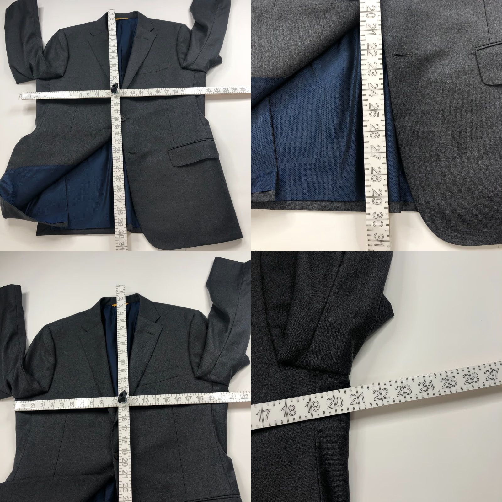 Vintage Hickey Freeman Blazer Sport Coat Jacket 40 Wool Gray Notch Single-Breasted 2-Button Loro Piana Ing. Loro Piana Mens Button Shirt? Size 40R - 8 Thumbnail