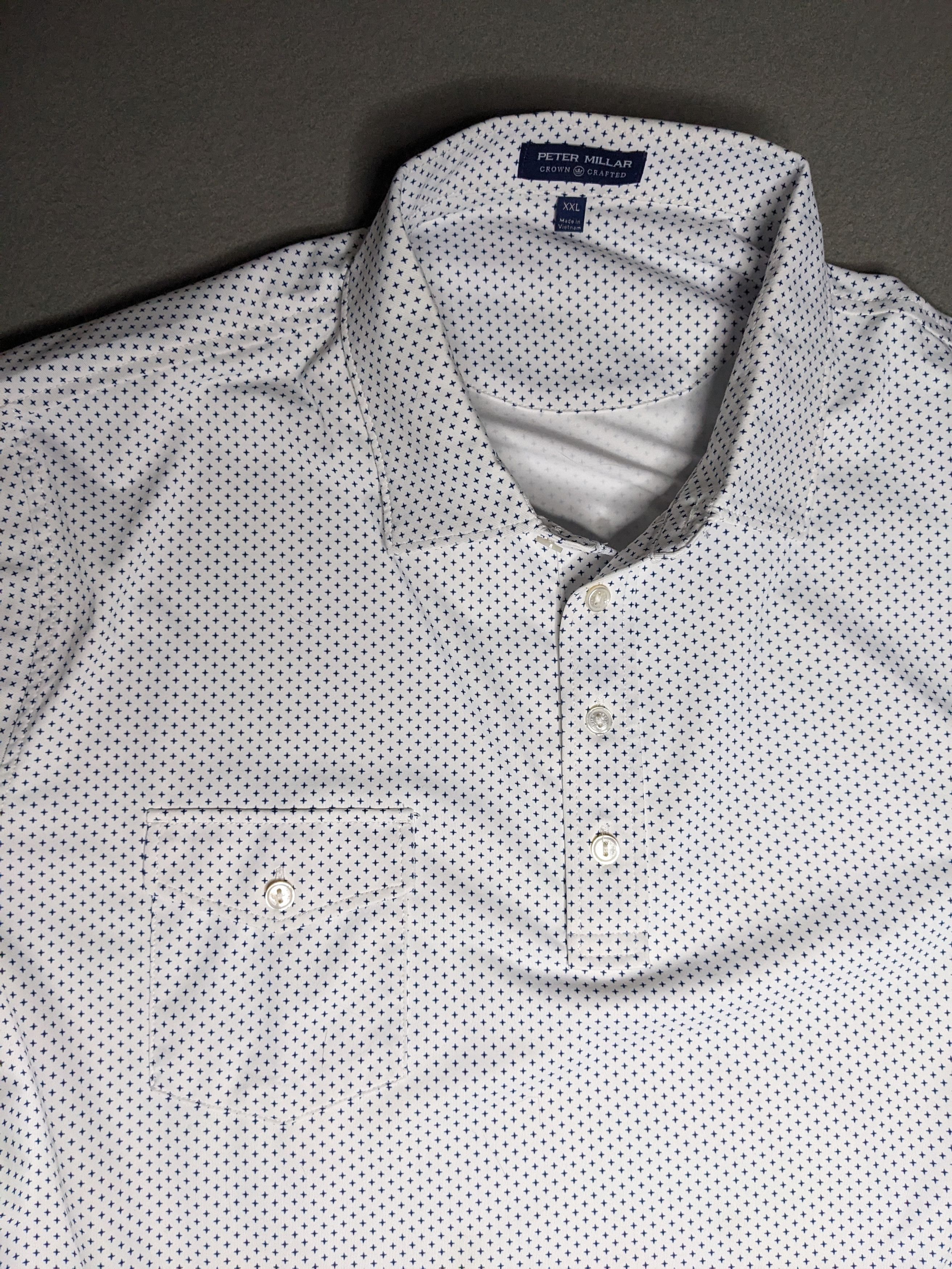 Peter Millar Peter Millar Crown Crafted Pocket Polo Shirt XXL Geometric Size US XXL / EU 58 / 5 - 2 Thumbnail