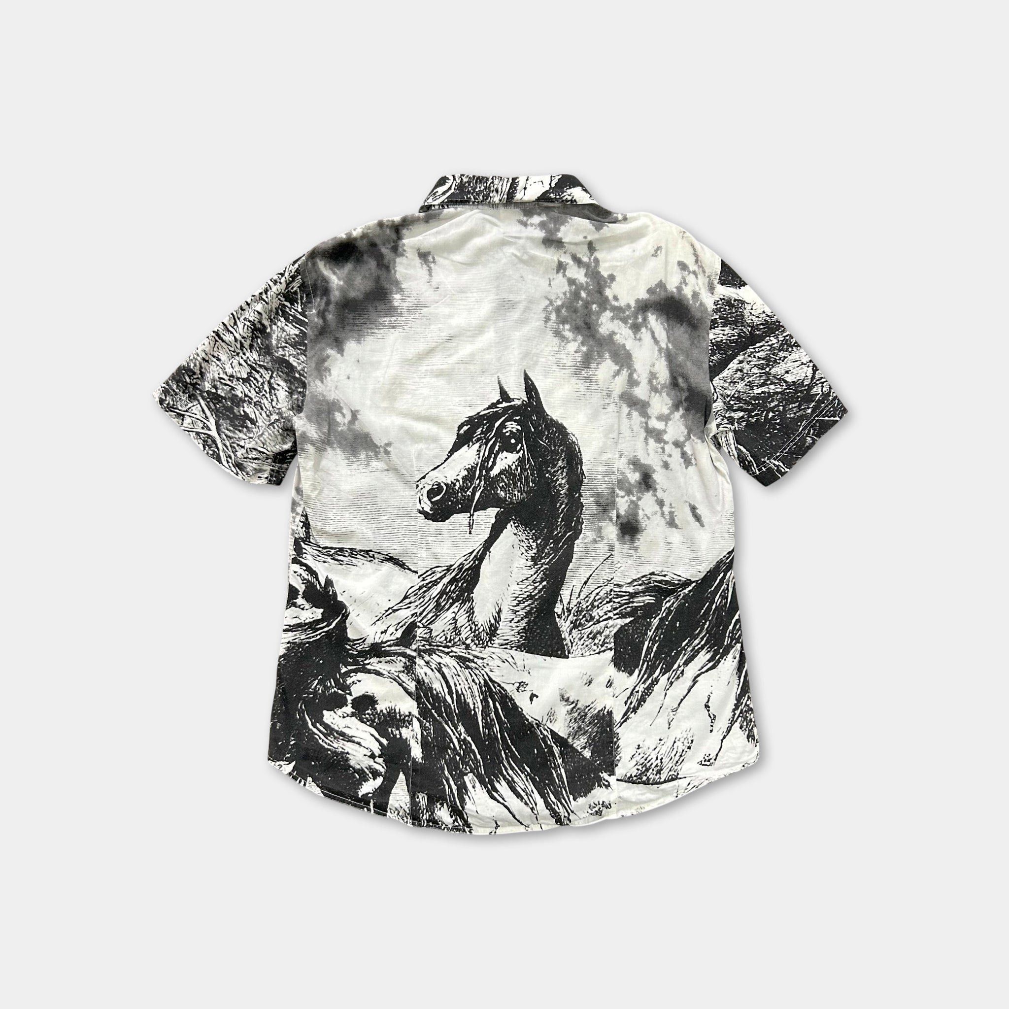 Just Cavalli Just Cavalli SS05 Horses Graphic Print Short Sleeve Shirt Size US XS / EU 42 / 0 - 4 Thumbnail