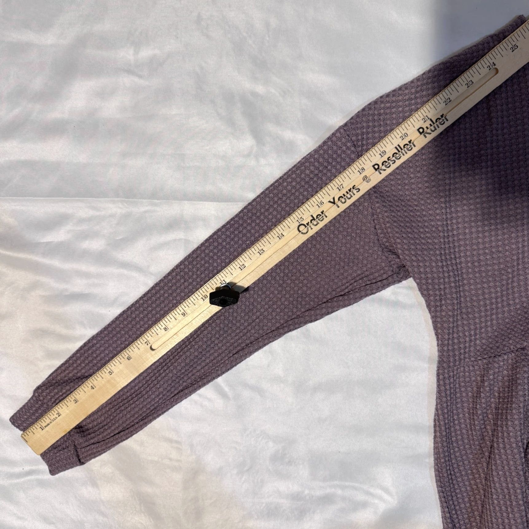 Vintage Knox Rose Womens Top M Dusty Purple Casual Waffle Texture Lagenlook Soft Shirt Knit Pullover Long Sleeve Balloon Neck Round Sleeve Size M / US 6-8 / IT 42-44 - 5 Thumbnail