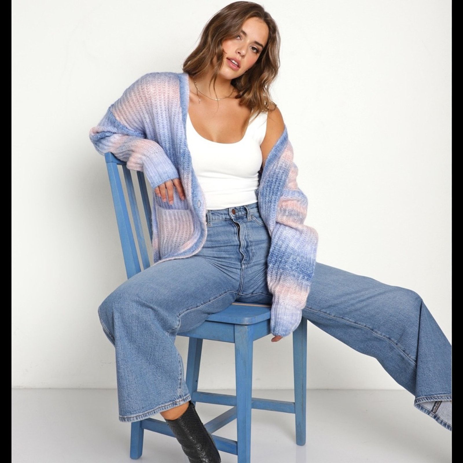 For Love & Lemons For Love & Lemons Celeste Cardigan - Size XS - Blue/Pink Size XS / US 0-2 / IT 36-38 - 5 Thumbnail