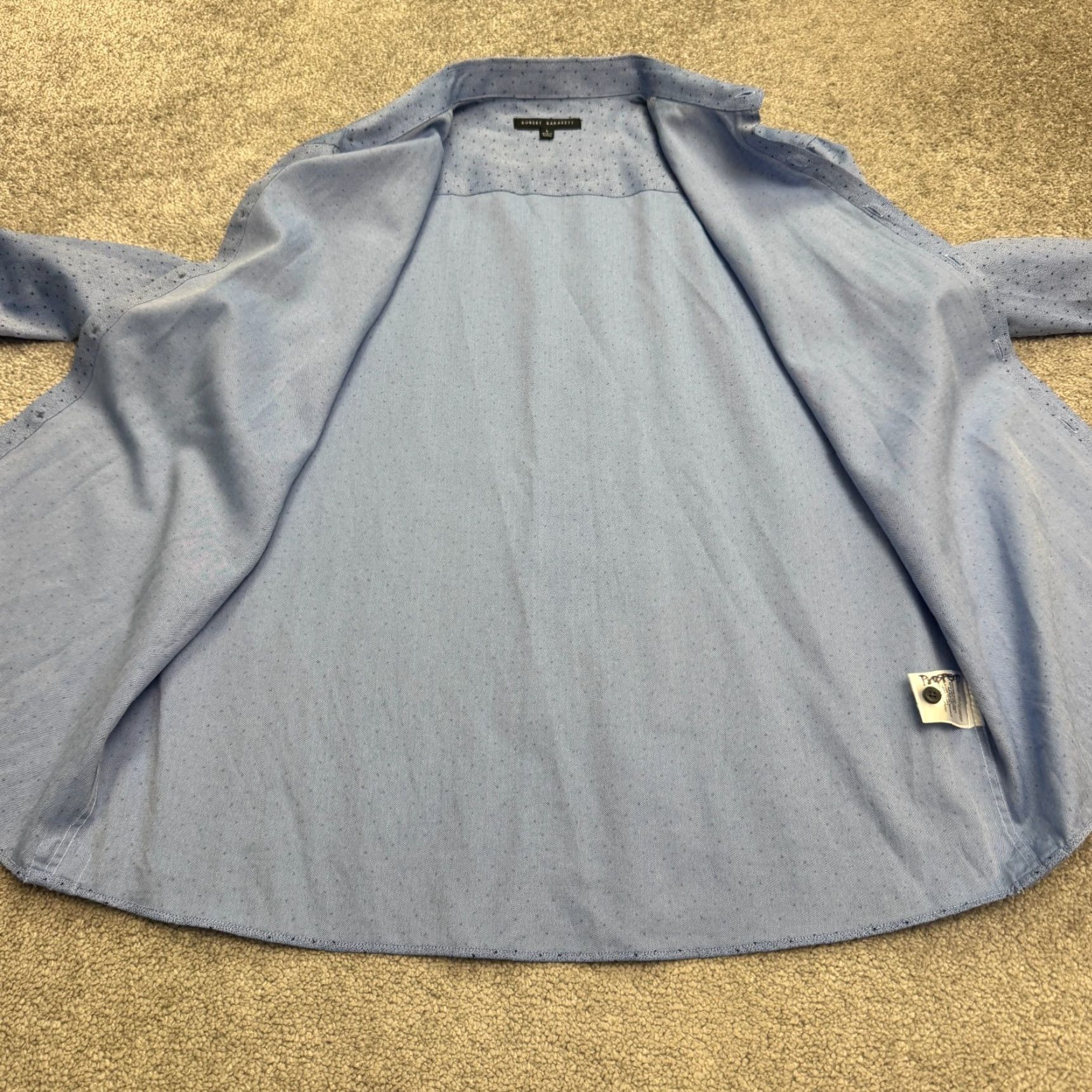 Vintage Robert Barakett Blue Polka Dot Button-Up Shirt Mens Large Casual Work Size US L / EU 52-54 / 3 - 3 Thumbnail