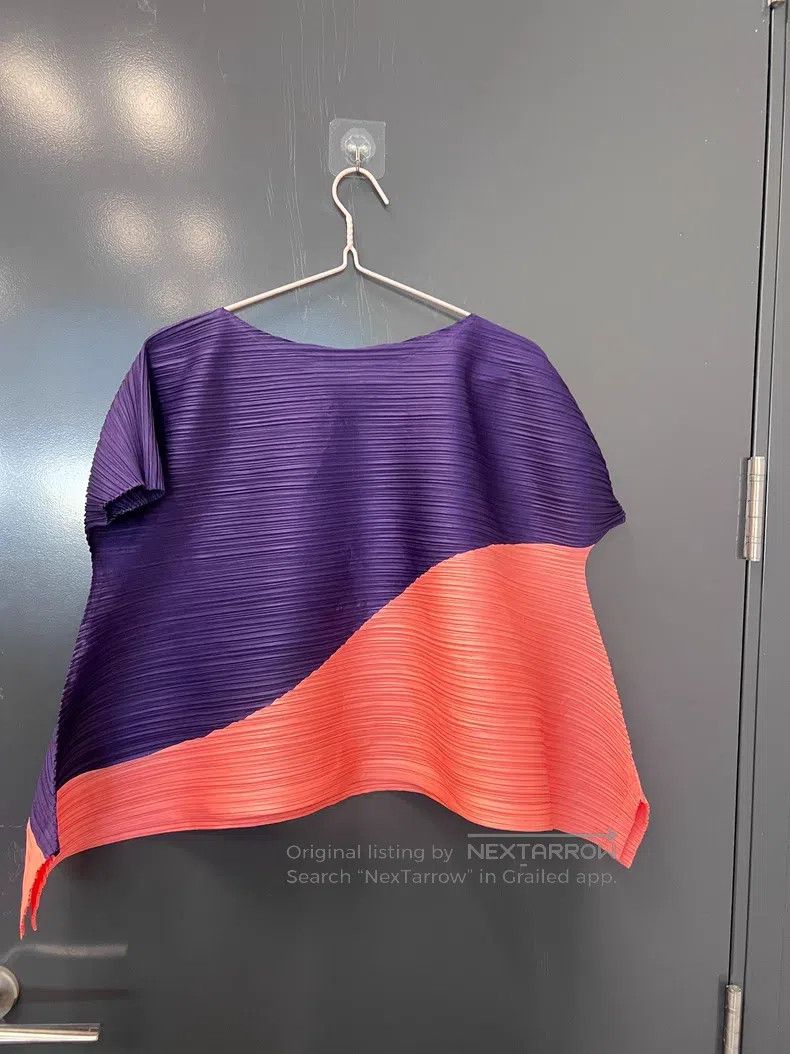 Issey Miyake Issey Miyake Color-Block Short Sleeve Top Size L / US 10 / IT 46 - 2 Thumbnail