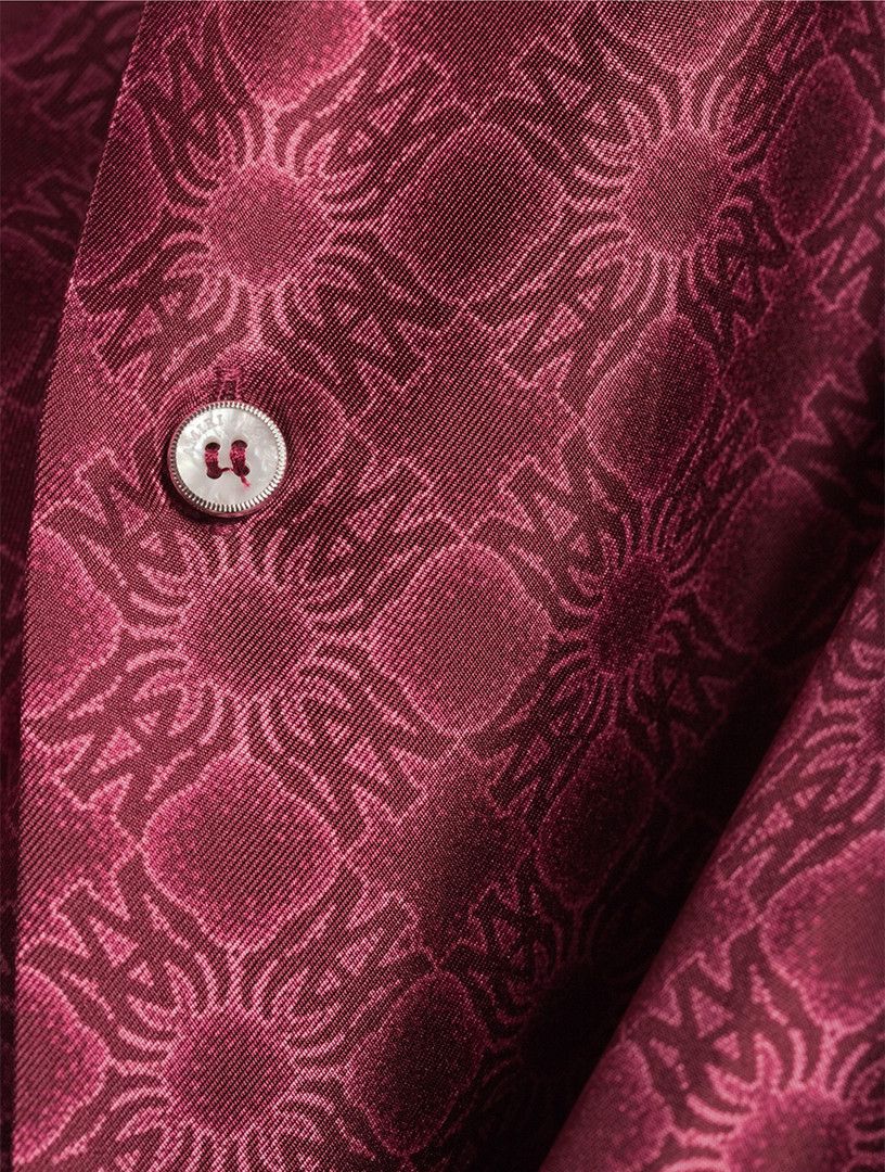 Amiri os11x1225 MA Quad Silk Bowling Shirt in Wine Size US XL / EU 56 / 4 - 6 Thumbnail