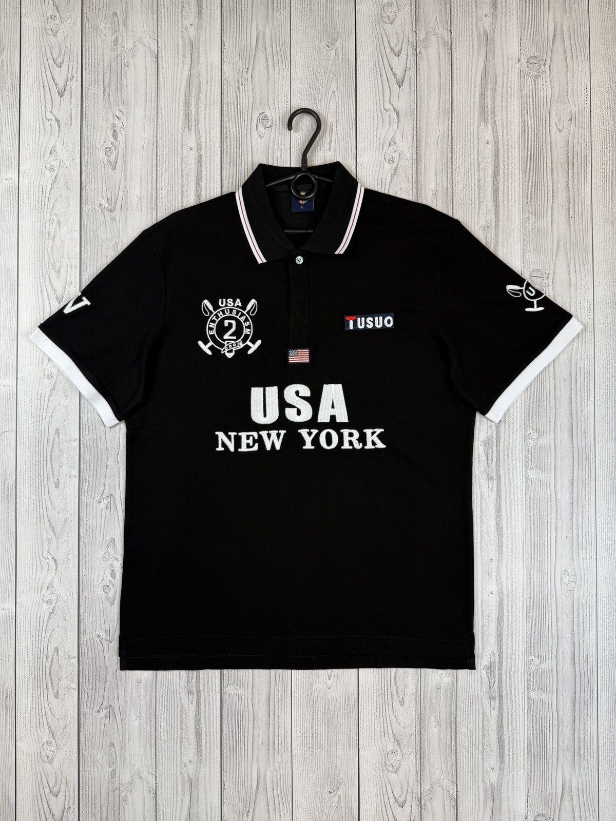 Other USA Polo New York big logo vintage design Shirt Tusou Size US L / EU 52-54 / 3 - 1 Thumbnail
