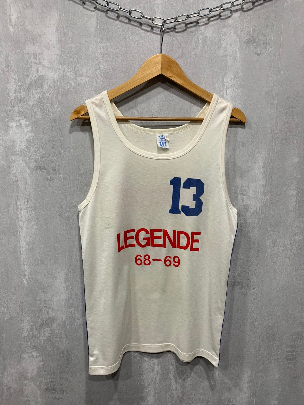 Pre-owned Adidas X Very Rare Vintage Adidas Legende Tank Top Sleeveless Big Logo Y2k 70's In White