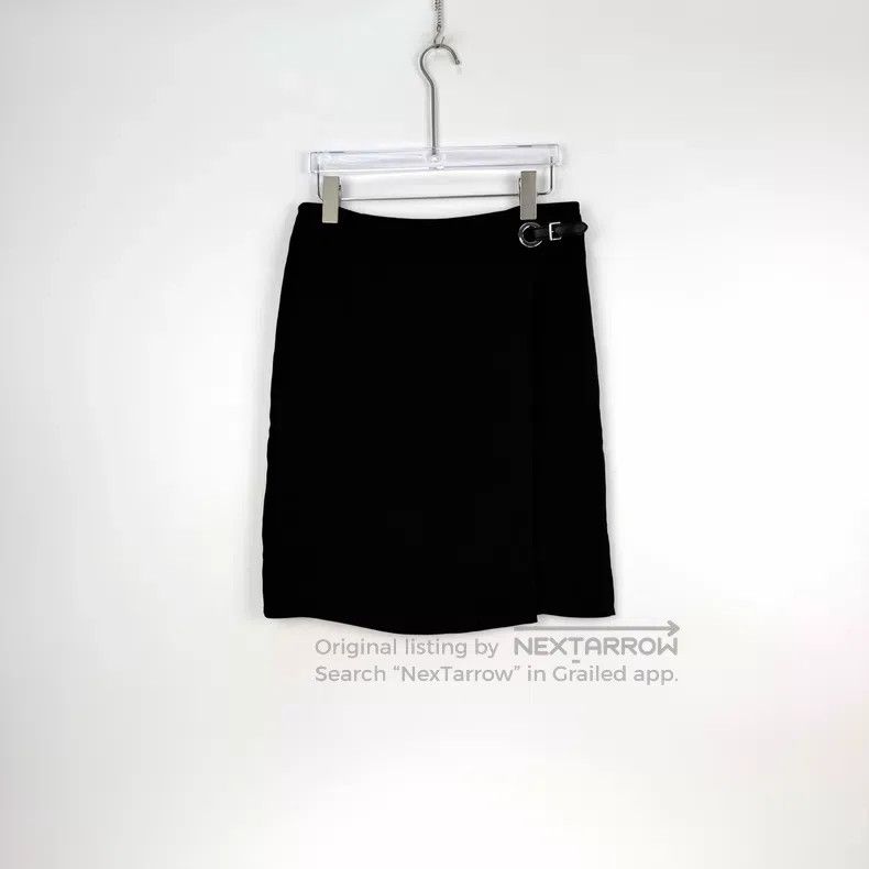 Hermes Hermes Black Semi-Silk Leather Buckle Metal Ring Skirt Size 25" / US 0 / IT 36 - 3 Thumbnail