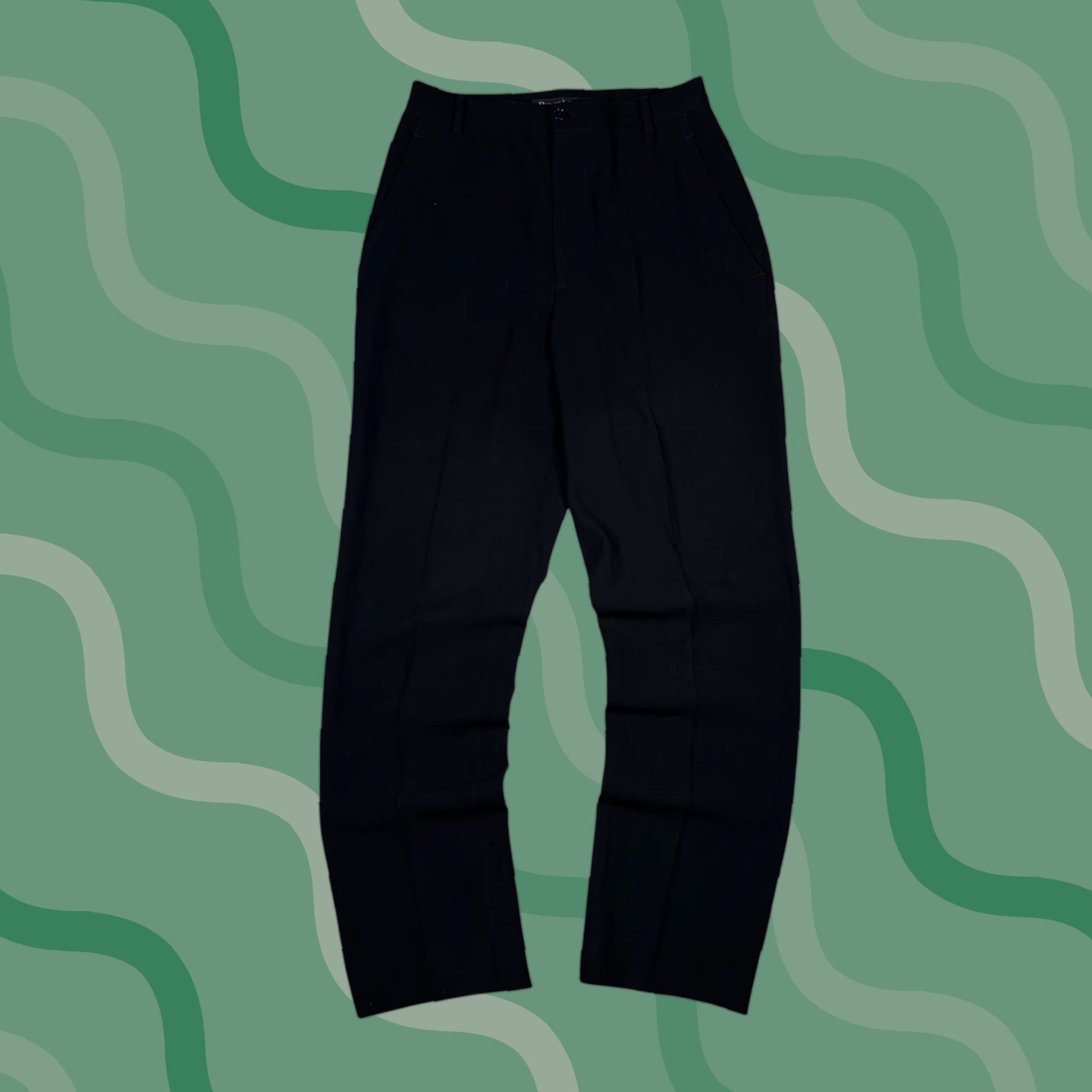 Ralph Lauren Ralph Lauren Collection Black Trousers High Rise Straight Leg Size 4 Women Pants Wool 29in Inseam Flat Front Beaded Accents Classic Dress Pants Size 27" / US 4 / IT 40 - 1 Thumbnail