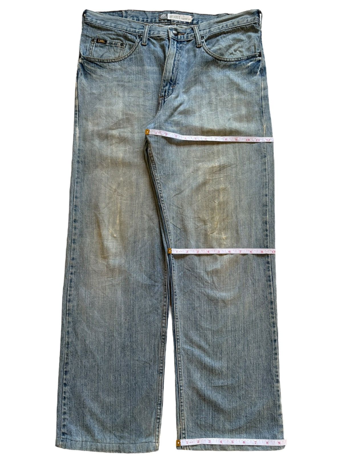 Lee Vintage Lee Relaxed Faded Mud Wash Distressed Jeans Size US 35 - 14 Thumbnail