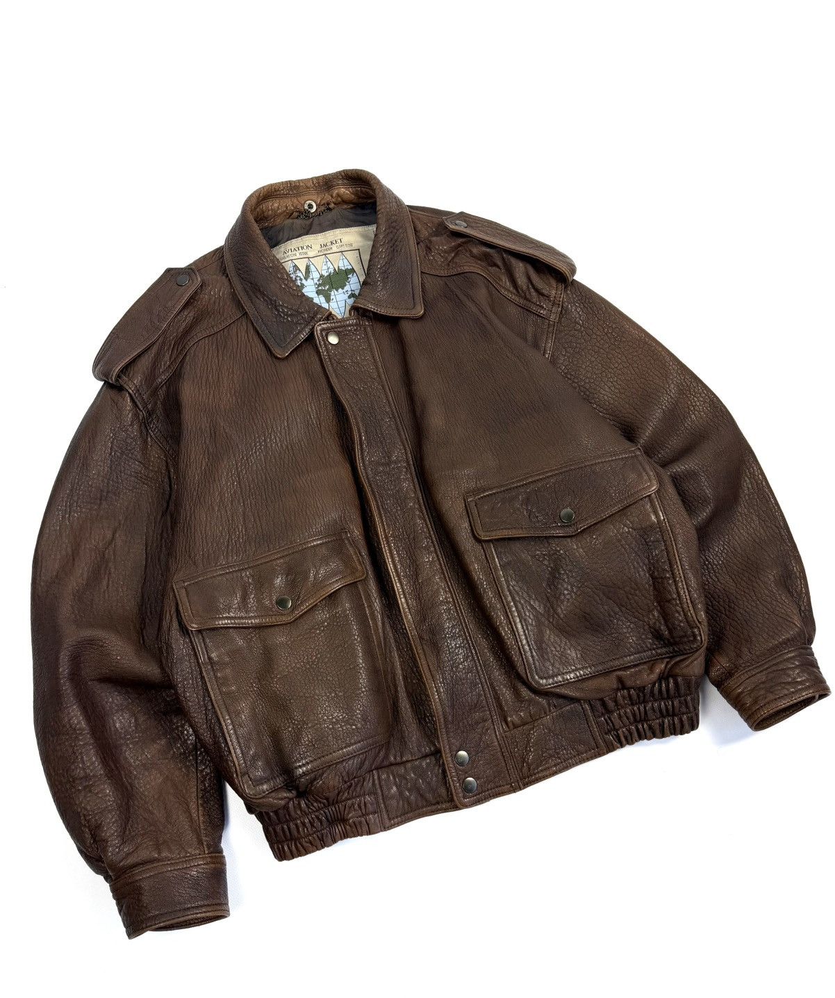 Japanese Brand St Michael Vintage Leather Aviation Bomber Jacket Japanese Size US L / EU 52-54 / 3 - 5 Thumbnail