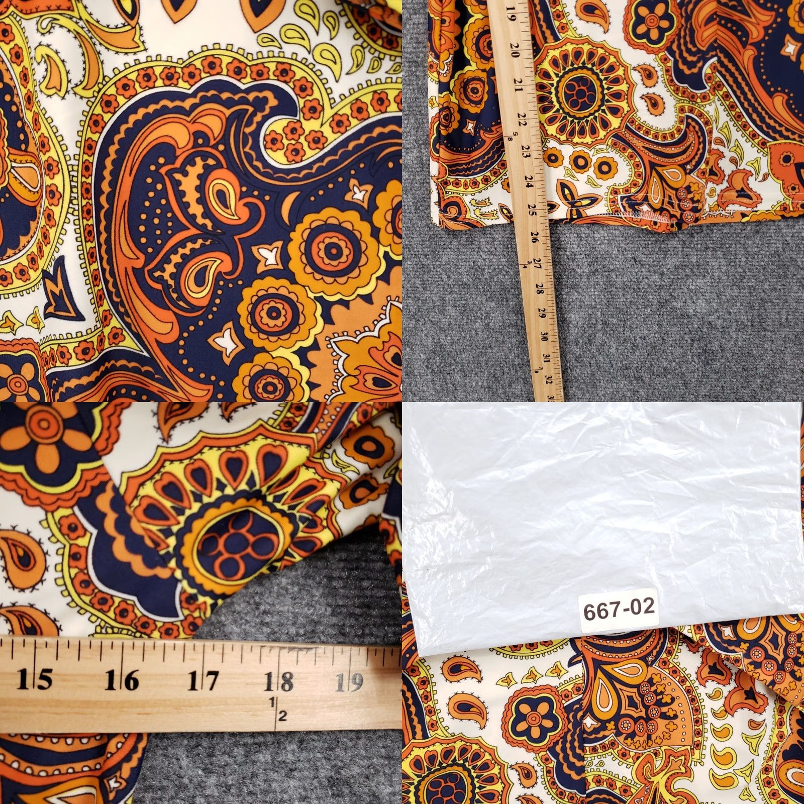 Vintage Jude Connally Womens XS Orange Paisley V-Neck Short Sleeve Top Casual Size XS / US 0-2 / IT 36-38 - 8 Thumbnail