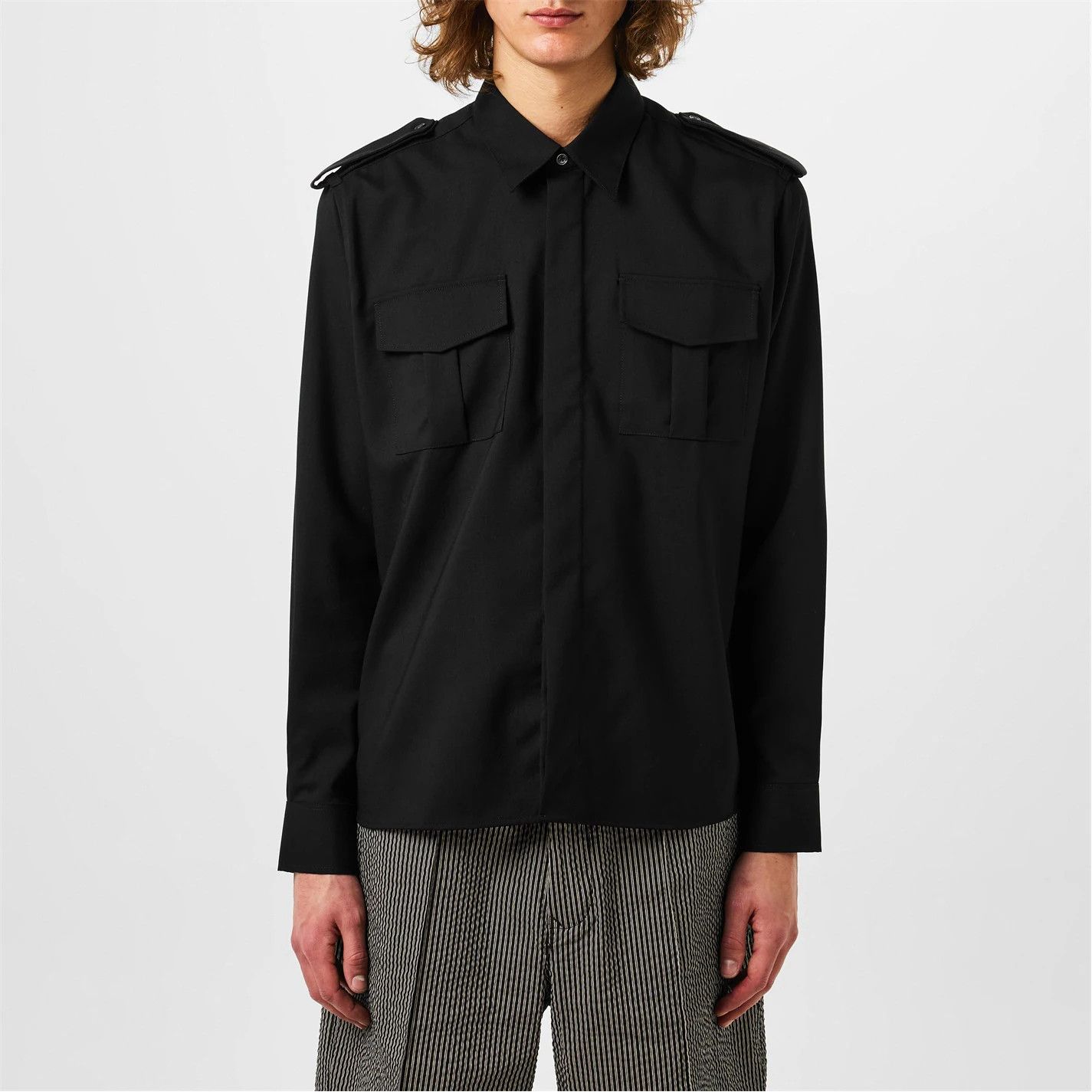 AMI o1g2r1mq0326 Military Shirt in Black Size US S / EU 44-46 / 1 - 3 Thumbnail