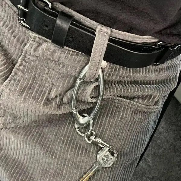 Leather Kurusu x Erika Oval Carabiner Blackout Keychain Size ONE SIZE - 5 Thumbnail