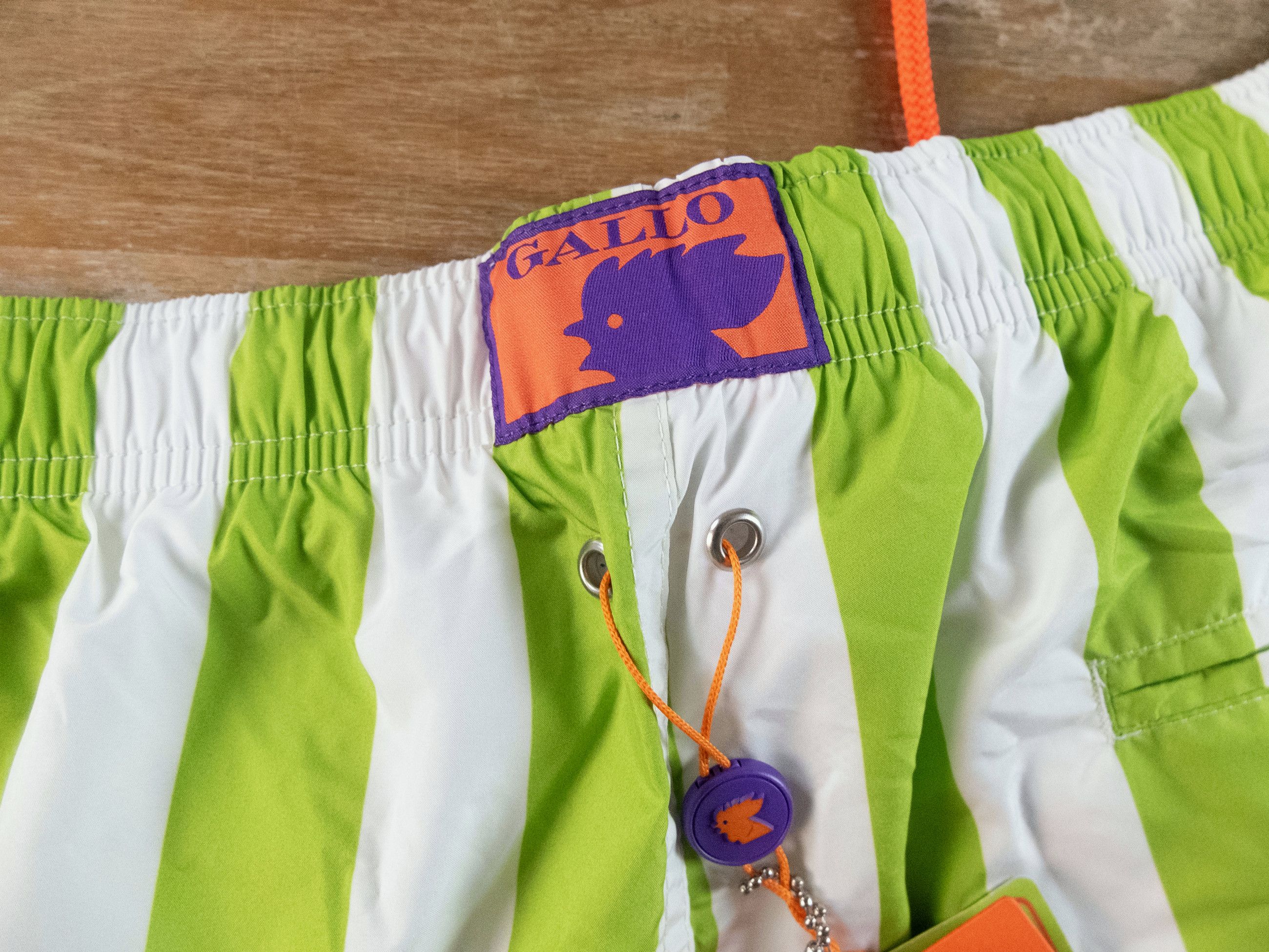 Other GALLO green & white classic stripe swim shorts XXL Italy Size US 38 / EU 54 - 7 Thumbnail