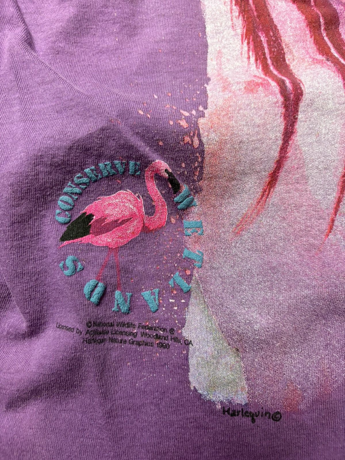 Arts & Science Vintage 1990 purple flamingo nature T-Shirt Size US XL / EU 56 / 4 - 2 Thumbnail