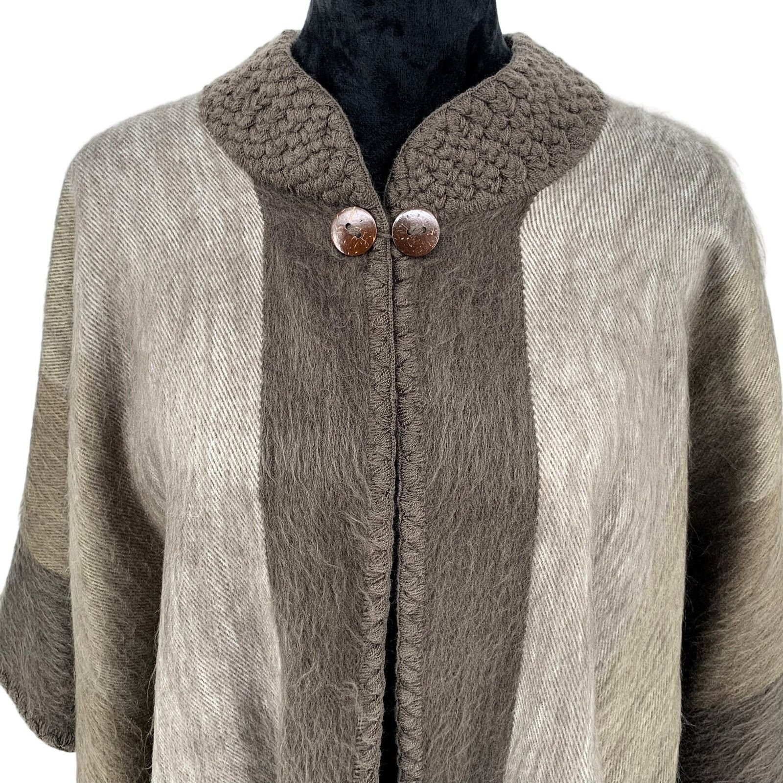 Other Light Brown Baby Alpaca Wool Cape Poncho Shawl Coat OSFM Size ONE SIZE - 2 Thumbnail