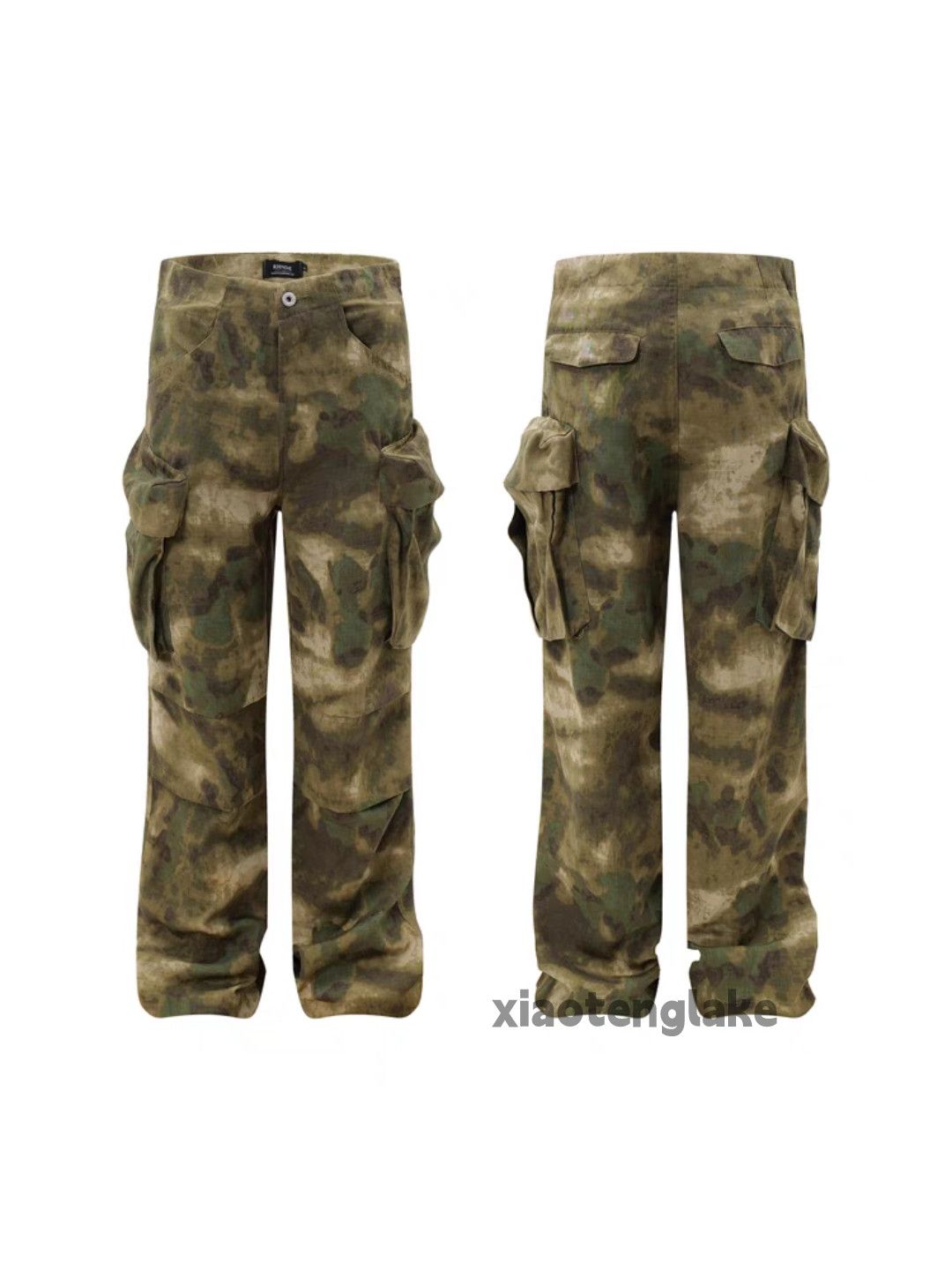 Designer × Vintage utility military loose baggy pleated camo cargo pants Size US 34 / EU 50 - 6 Thumbnail